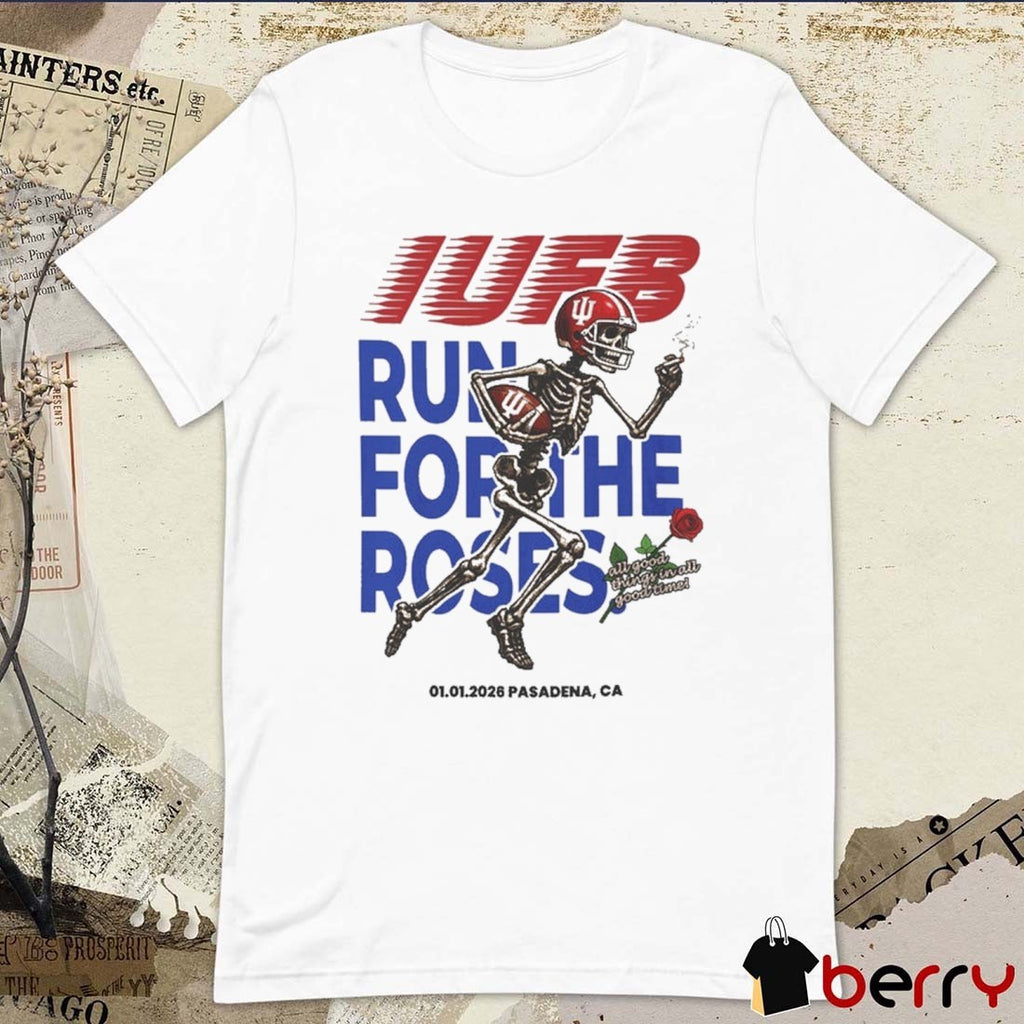 Indiana Hoosiers Run For The Roses January 1, 2026 Rose Bowl Pasadena, CA Skeleton t-shirt