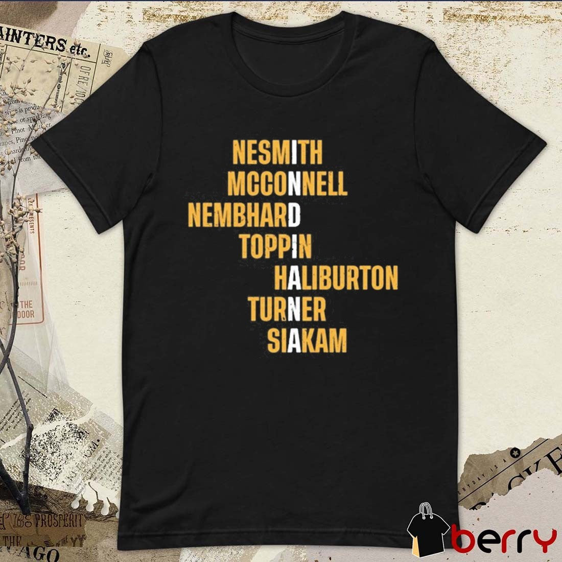 Indiana Pacers Basketball Nesmith Mcconnell Nembhard Toppin Haliburton Turner Siakam t-shirt