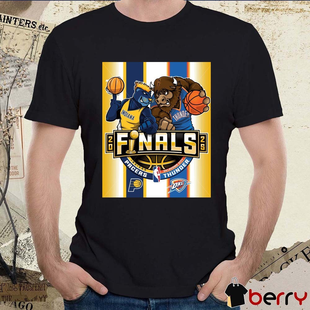 Indiana Pacers Vs Oklahoma City Thunder Finals Basketball 2025 Mascot Poster t-shirt