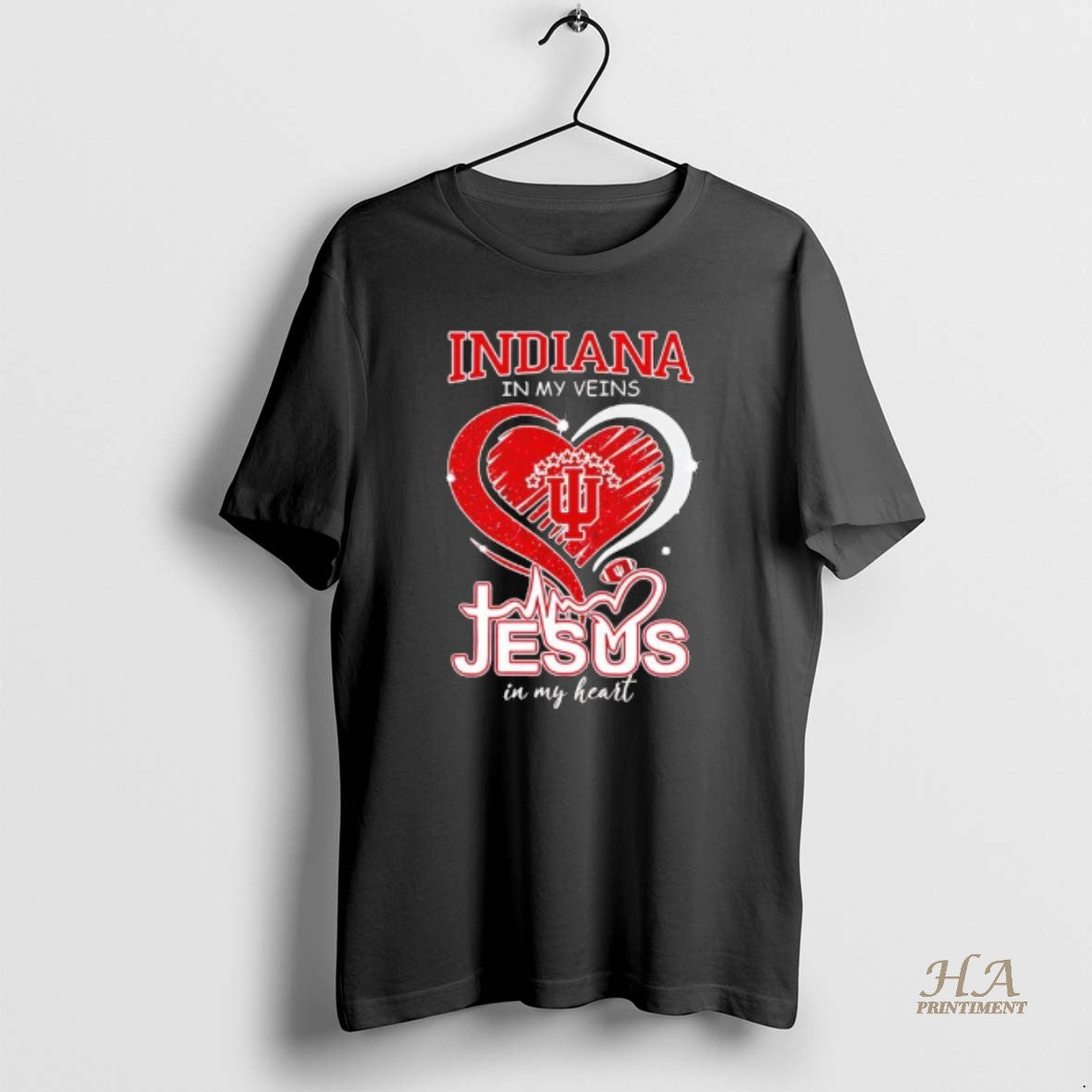 Official Indiana In My Veins Jesus Loves Me Limited Edition Black T-Shirts, Hoodie, Sweatshirt | InkNestWear.com