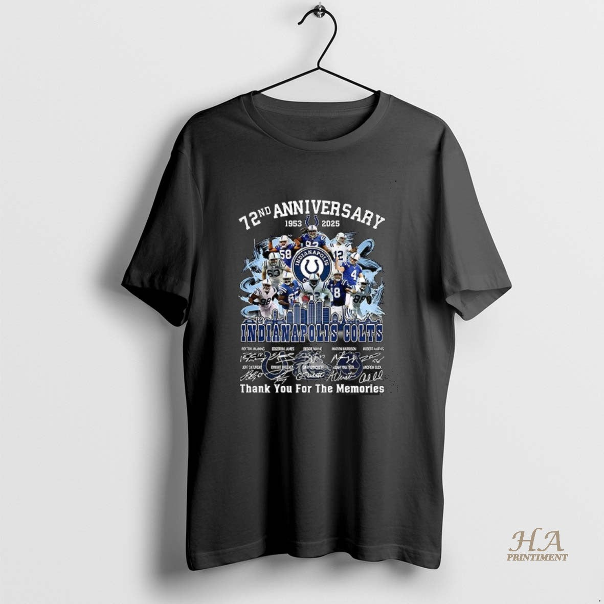Official Indianapolis Colts 72nd Anniversary Thank You For The Memories Player Signature T-Shirts, Hoodie, Sweatshirt