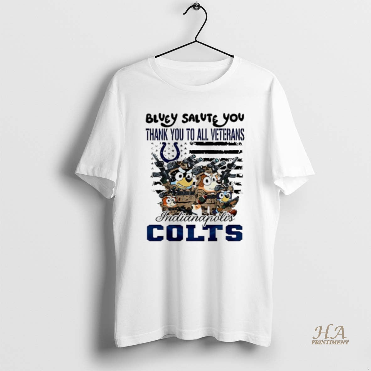 Official Indianapolis Colts Bluey Salute You Thank You To All Veterans T-Shirts, Hoodie, Sweatshirt | InkNestWear.com