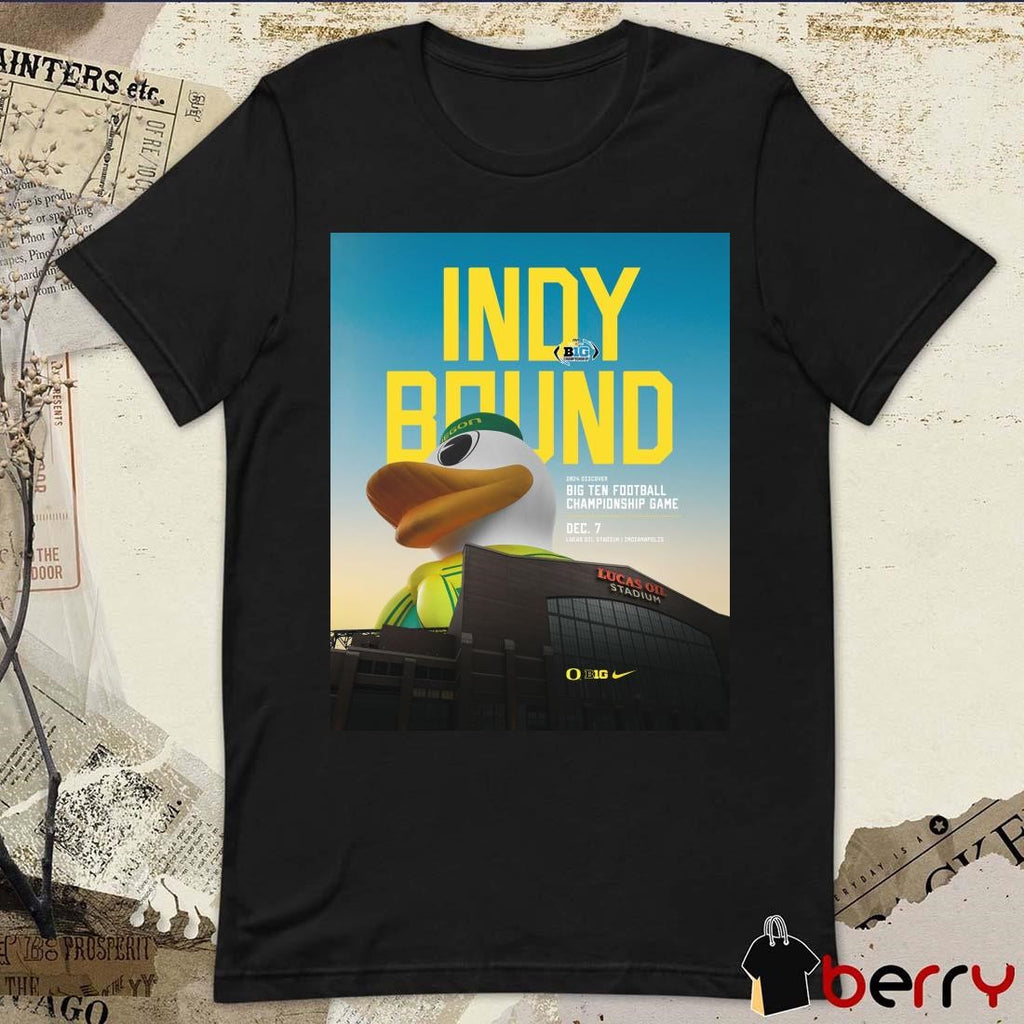 Indy Bound 2024 Discover Big Ten Football Championship Game Dec 7 Lucas Oil Stadium Indianapolis Poster t-shirt
