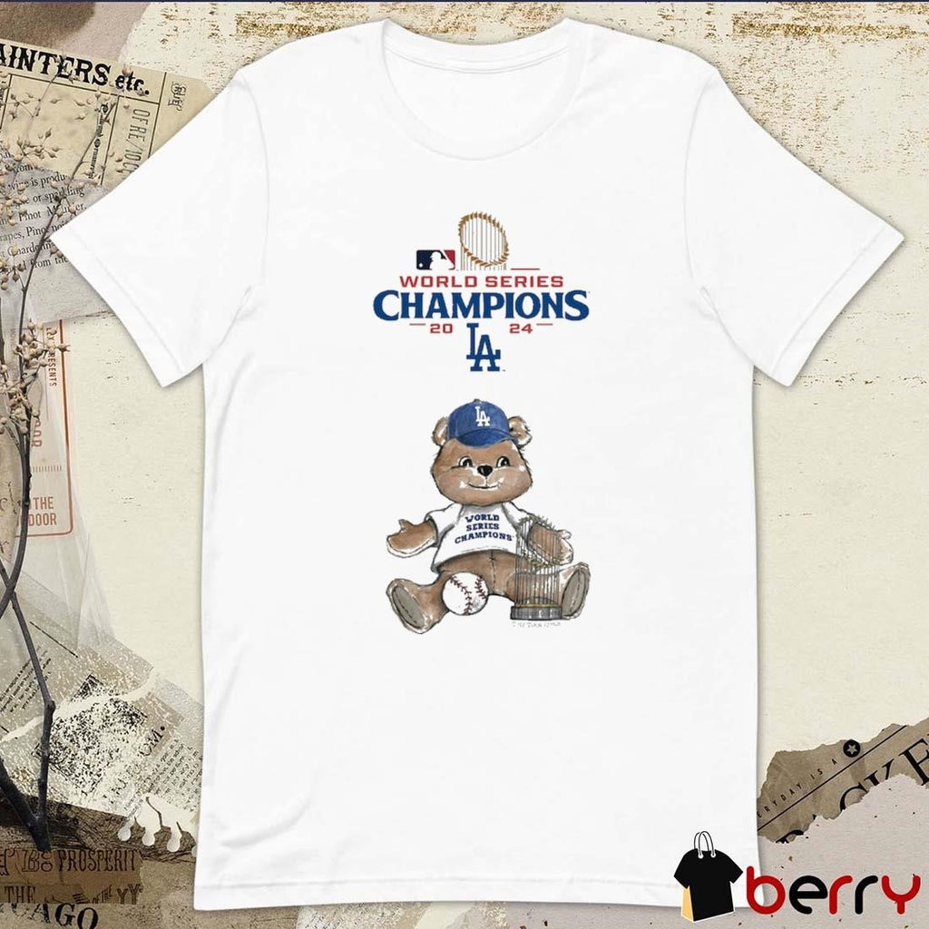 Infant Los Angeles Dodgers Tiny Turnip MLB 2024 World Series Champions Teddy t-shirt