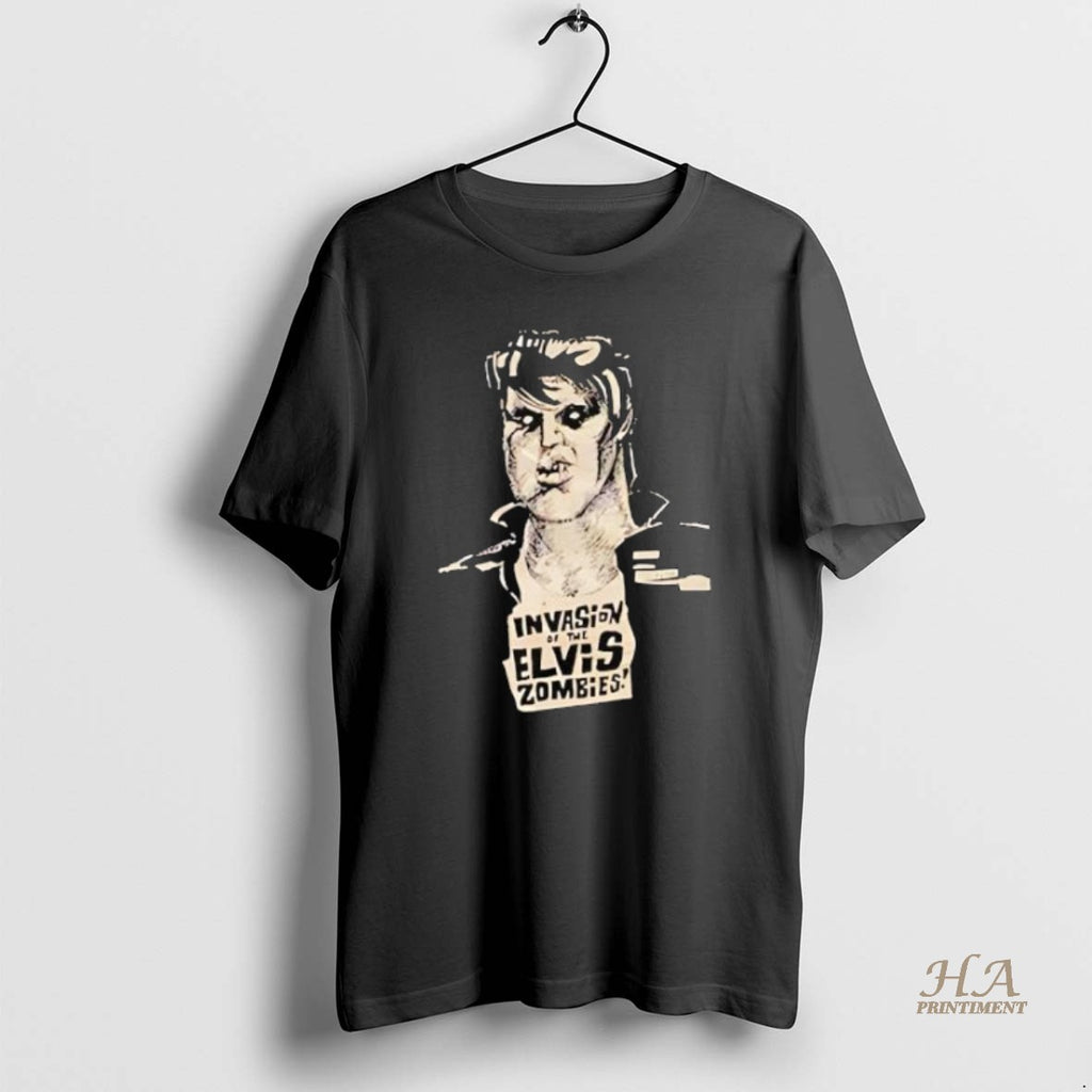 Official Invasion Of The Elvis Zombie T-Shirts, Hoodie, Sweatshirt | InkNestWear.com