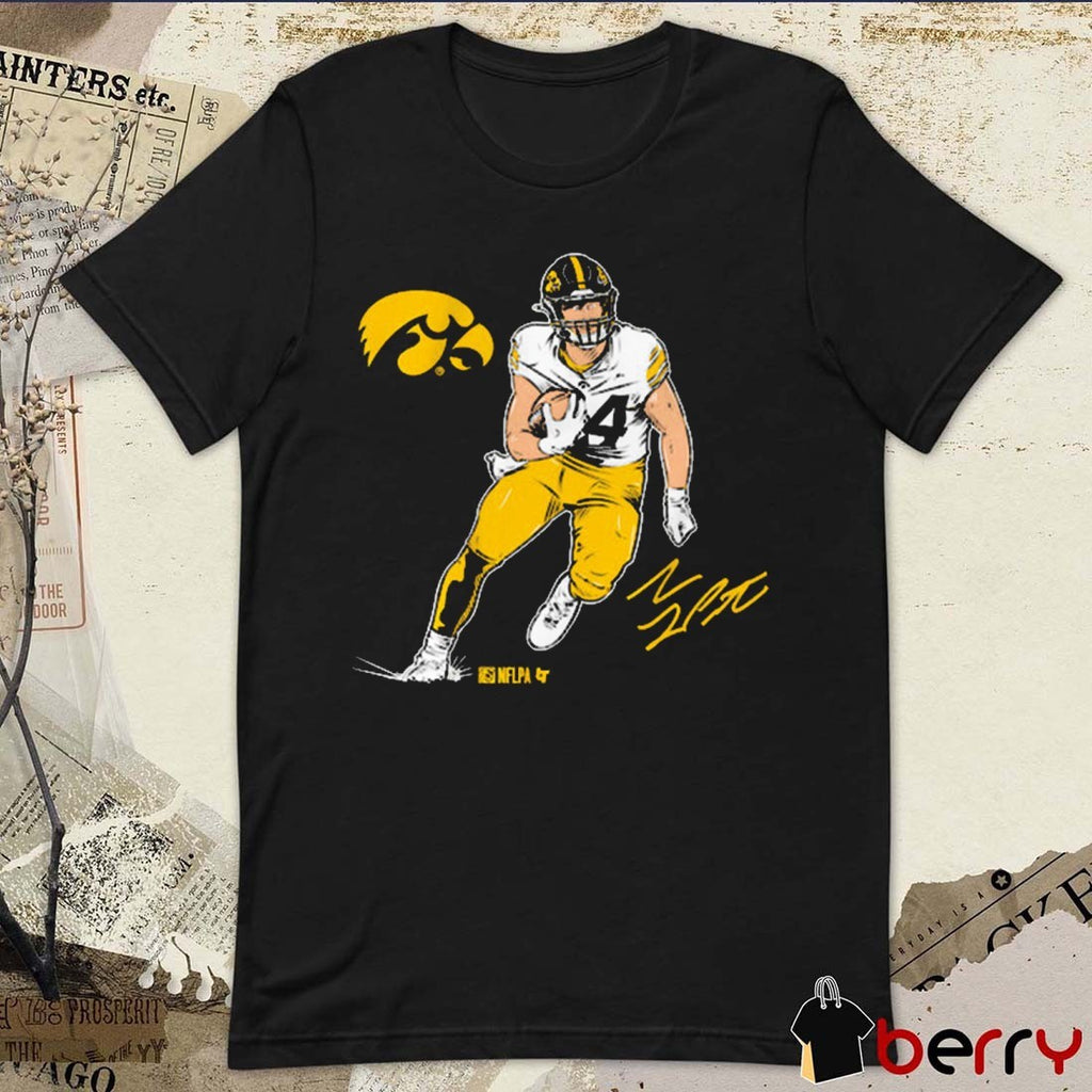 Iowa Hawkeyes Football NCAA Sam LaPorta Superstar Pose Signature t-shirt