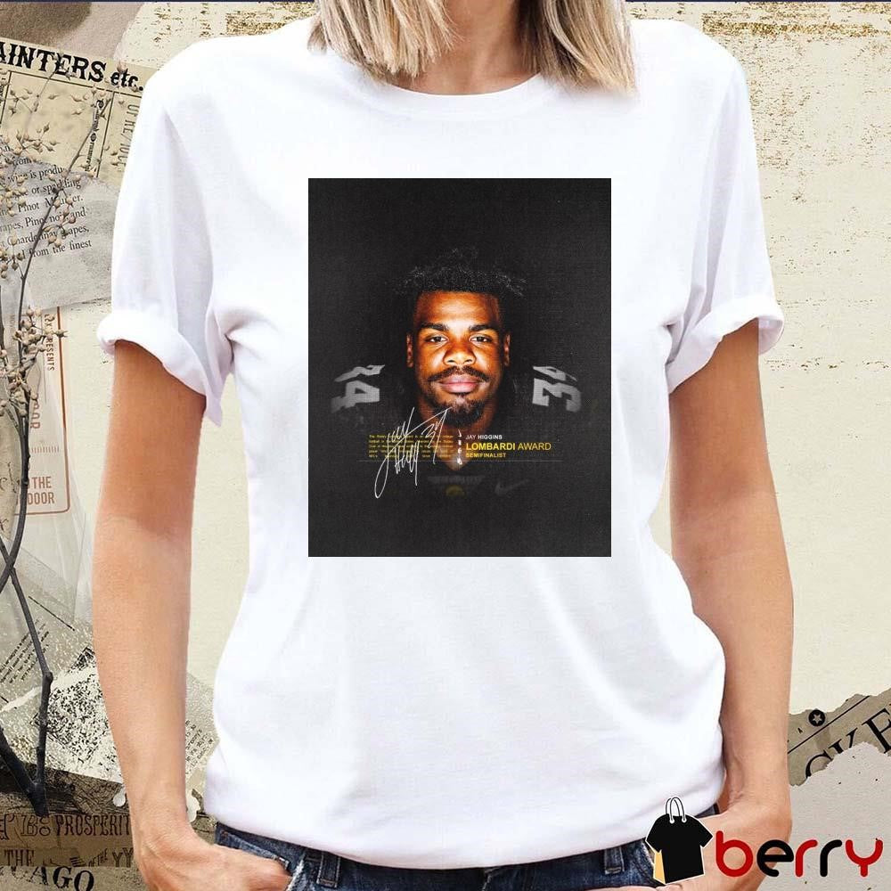 Iowa Hawkeyes Jay Higgins Lombardi Award Semifinalist Signature Poster t-shirt