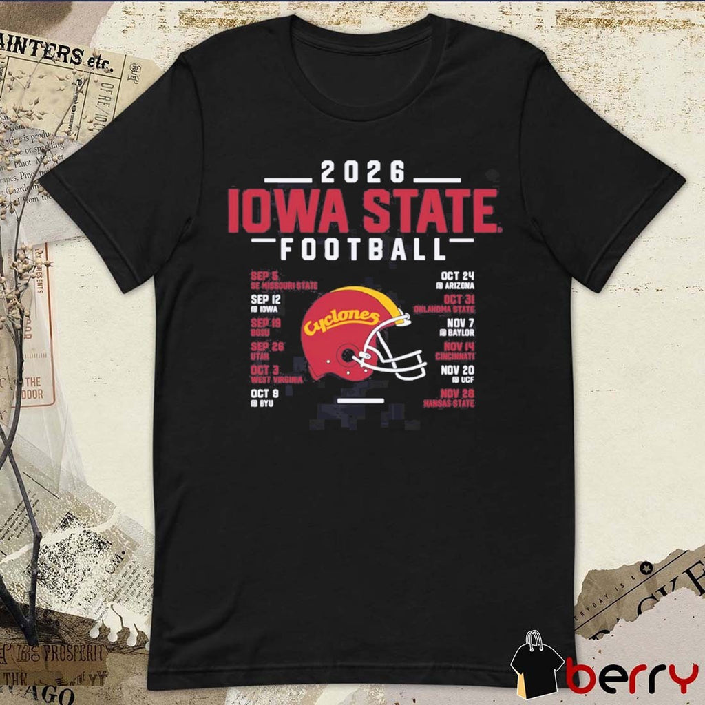 Iowa State Cyclones 2026 Football Schedule September – November Helmet t-shirt