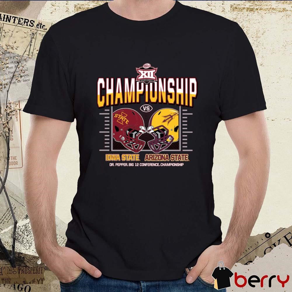 Iowa State Vs Arizona State Champion 2024 Big 12 Conference Championship Helmet to Helmet t-shirt