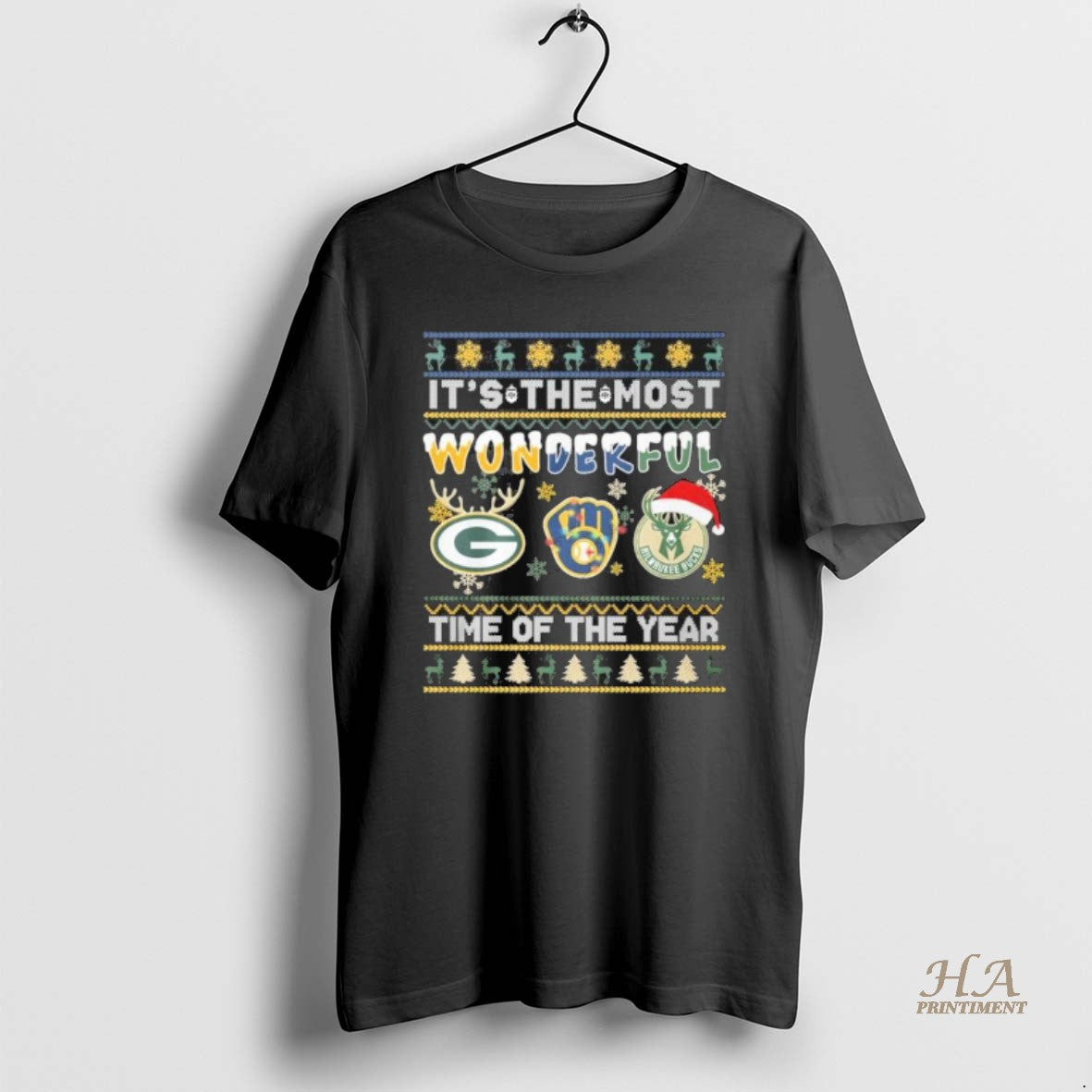 Official Its The Most Wonderful Time Of The Year The Christmas Wisconsin Sports Teams T-Shirts, Hoodie, Sweatshirt