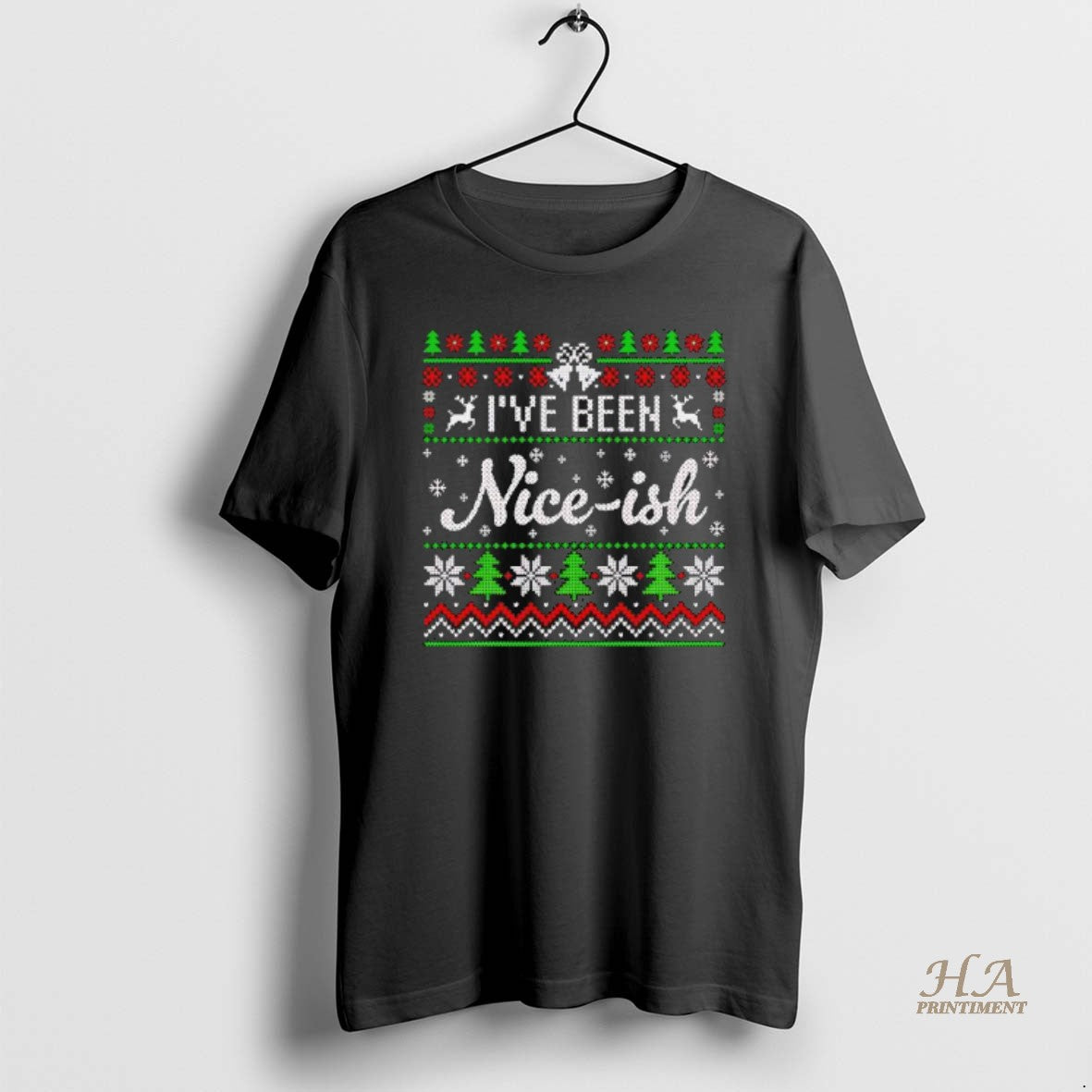 Official Ive Been Nice Ish Ugly Christmas Black T-Shirts, Hoodie, Sweatshirt | InkNestWear.com