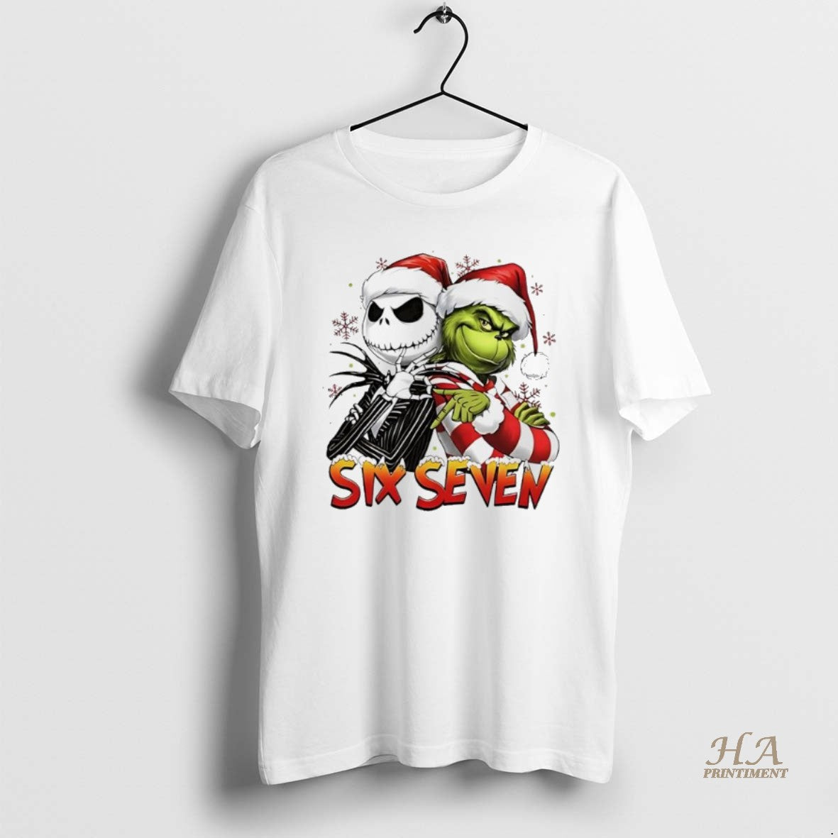 Official Jack Skellington And Grinch Funny Six Seven Meme Christmas T-Shirts, Hoodie, Sweatshirt | InkNestWear.com