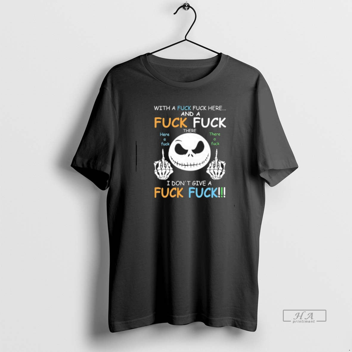 Official Jack Skellington With A Fuck And A Fuck I Dont Give A Fuck T-Shirts, Hoodie, Sweatshirt | InkNestWear.com