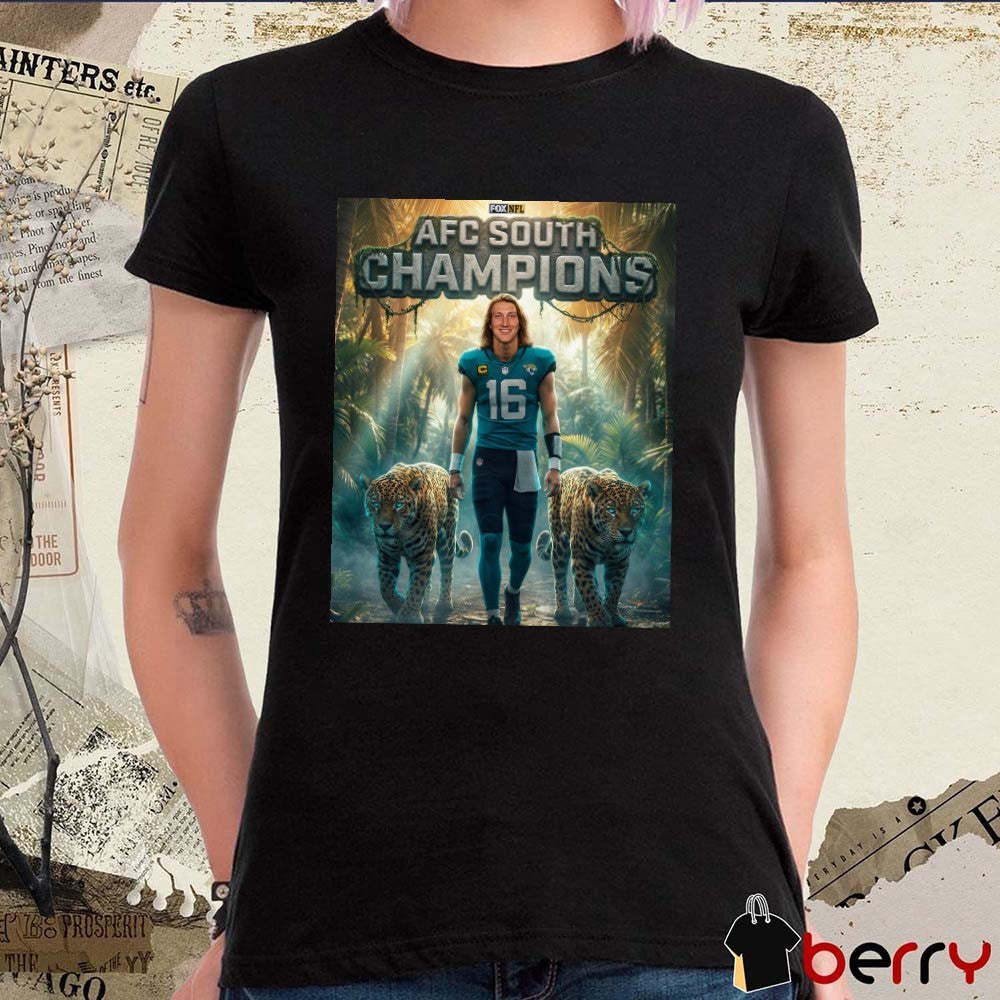 Jacksonville Jaguars Trevor Lawrence AFC South Champions NFL 2025 Season Poster t-shirt
