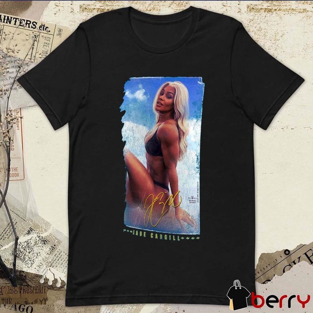 Jade Cargill Teal Beach Photo Signature WWE 2025 t-shirt
