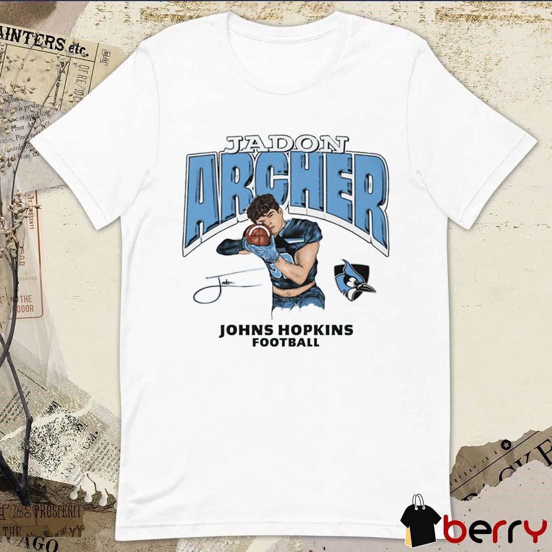 Jadon Archer Johns Hopkins Football Cartoon Signature t-shirt