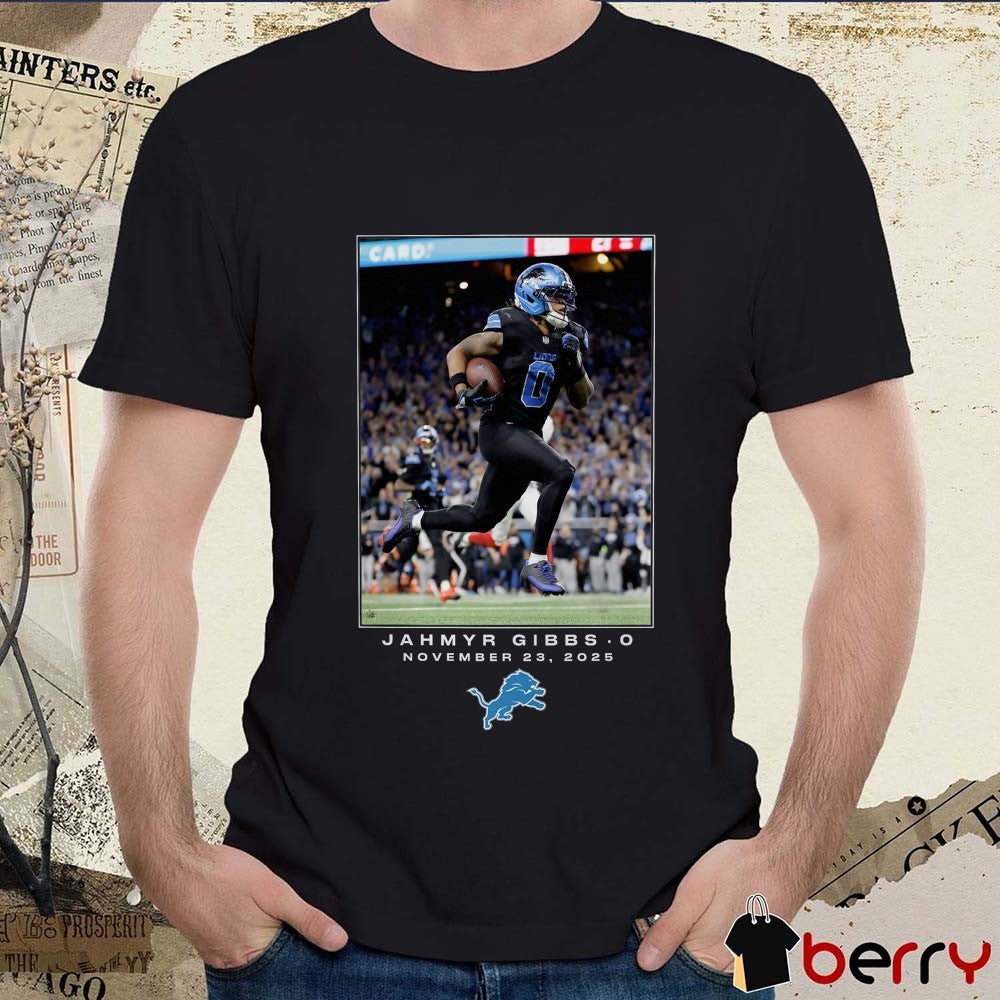 Jahmyr Gibbs Detroit Lions NFL Flash Features Week 12 November 23 2025 t-shirt