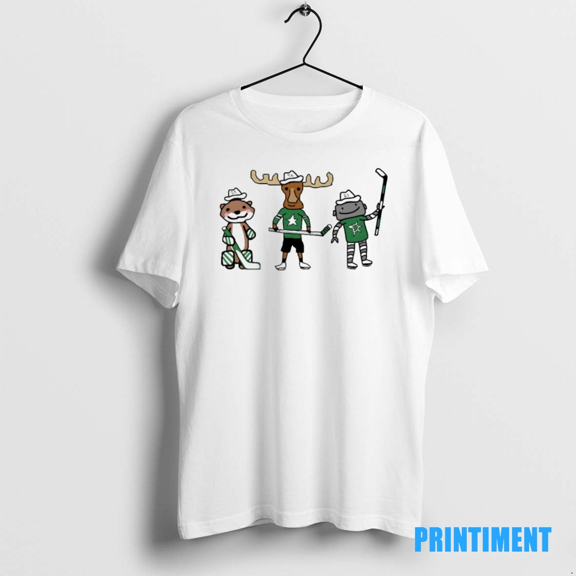 Official Jake Oettinger Otter Mikko Rantanen Moose And Jason Robertson Robo Guys Dallas Stars Mascot T-Shirts, Hoodie,...