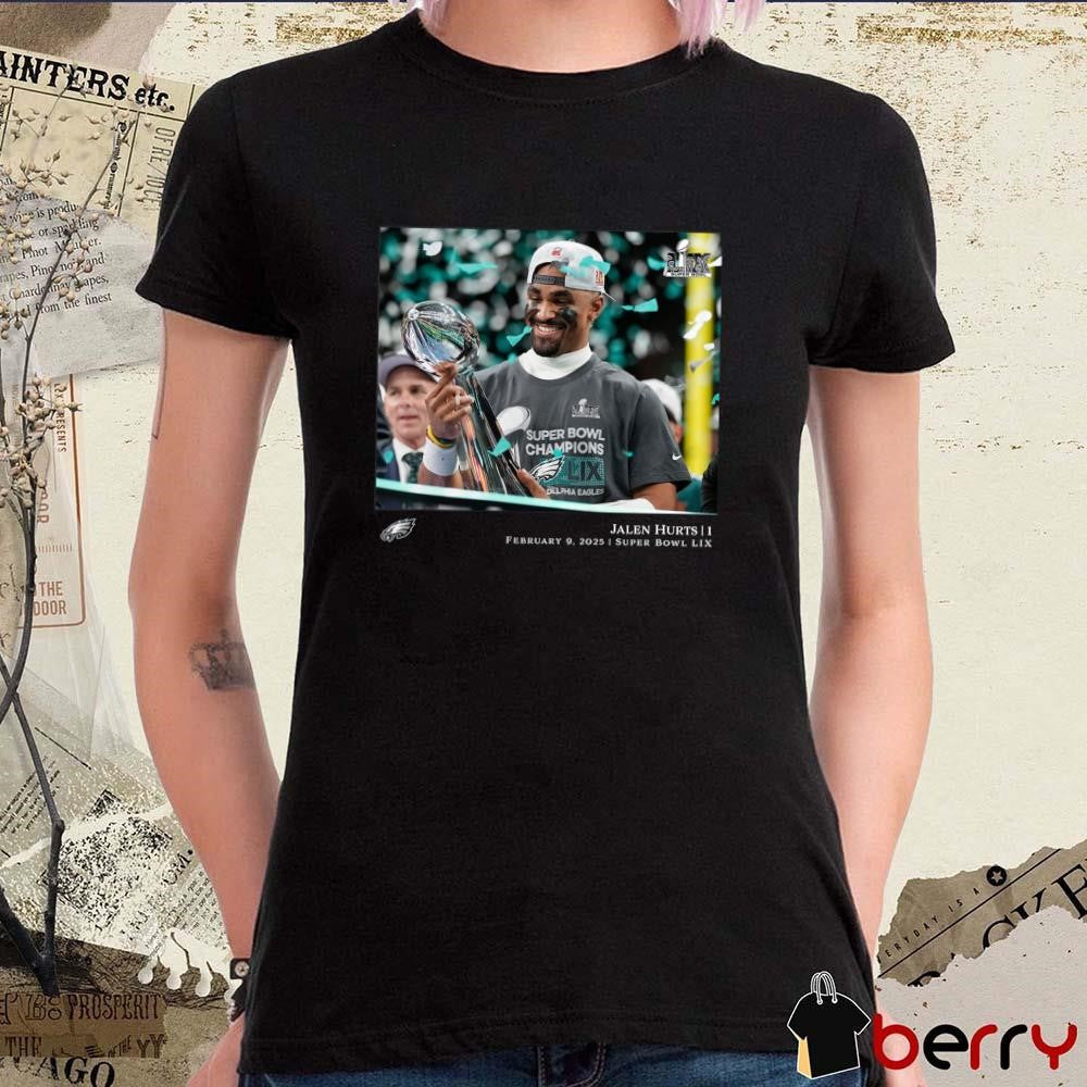 Jalen Hurts Philadelphia Eagles NFL Flash Features Super Bowl LIX Champions 2 9 2025 t-shirt