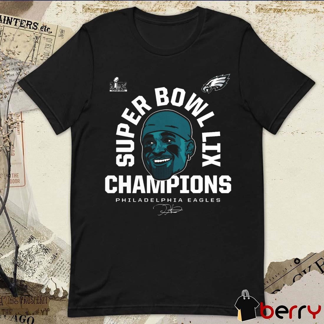 Jalen Hurts Philadelphia Eagles NFL Super Bowl LIX Champions Signature Graphic t-shirt