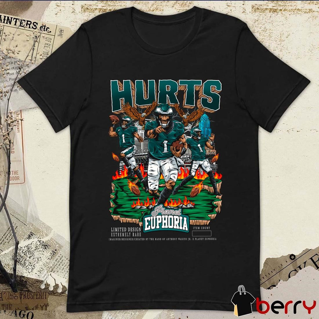 Jalen Hurts V2 Philadelphia Eagles NFL Planet Euphoria Artwork t-shirt
