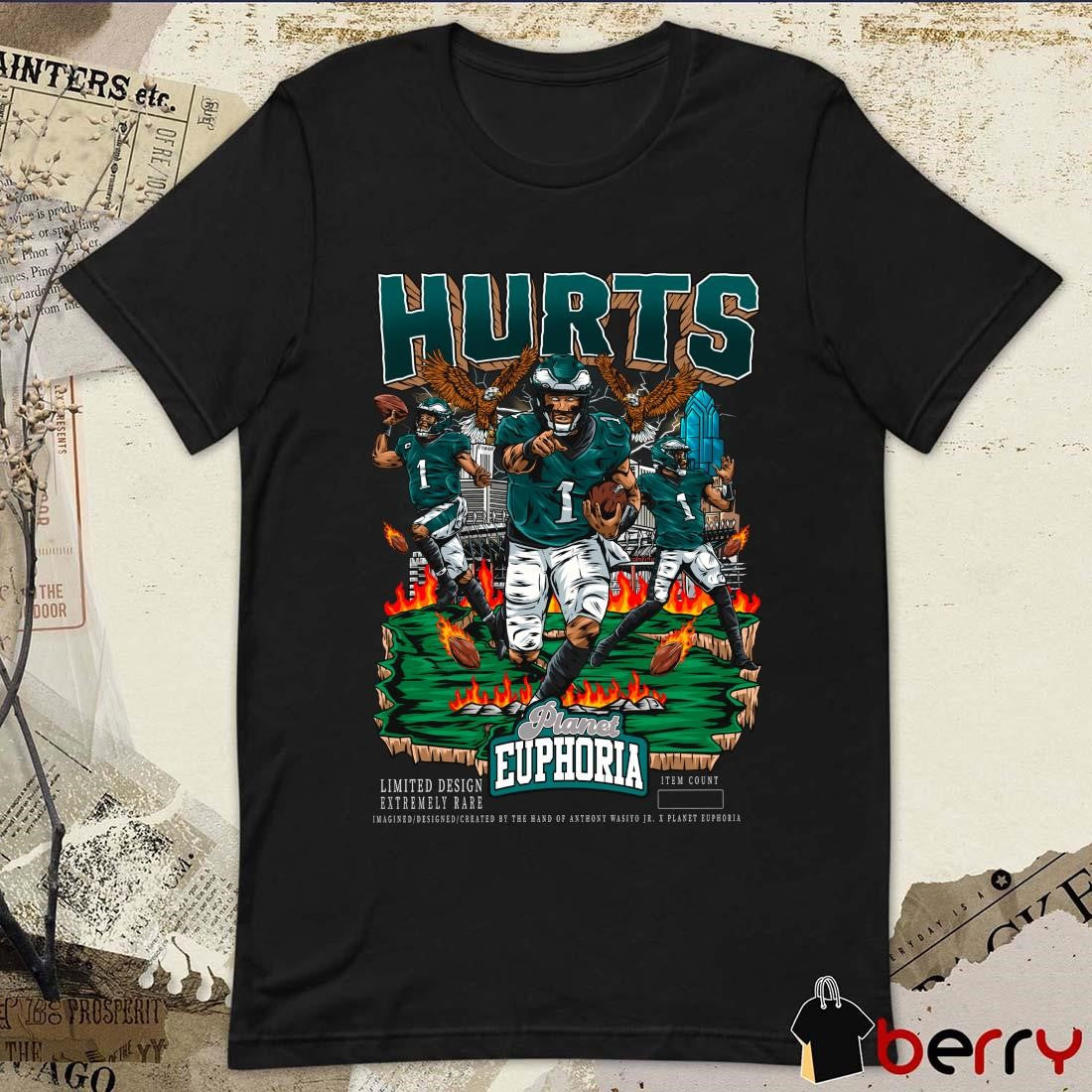 Jalen Hurts V2 Philadelphia Eagles NFL Planet Euphoria Artwork t-shirt