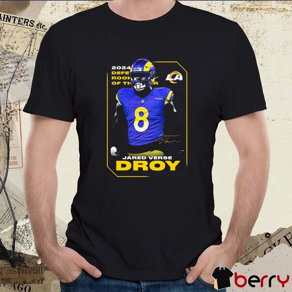 Jared Verse Los Angeles Rams 2024 NFL DROY Defensive Rookie of the Year Signature Graphic t-shirt