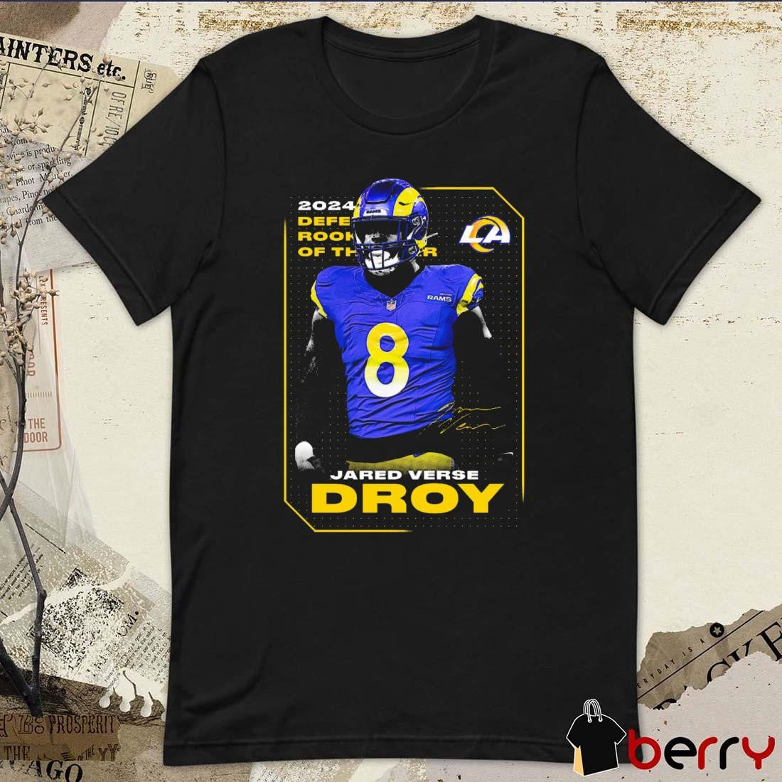 Jared Verse Los Angeles Rams 2024 NFL DROY Defensive Rookie of the Year Signature Graphic t-shirt