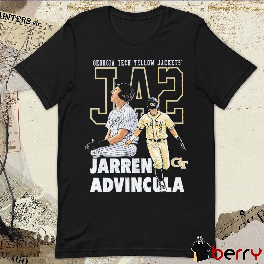 Jarren Advincula Georgia Tech Yellow Jackets JA2 2026 NCAA Baseball t-shirt