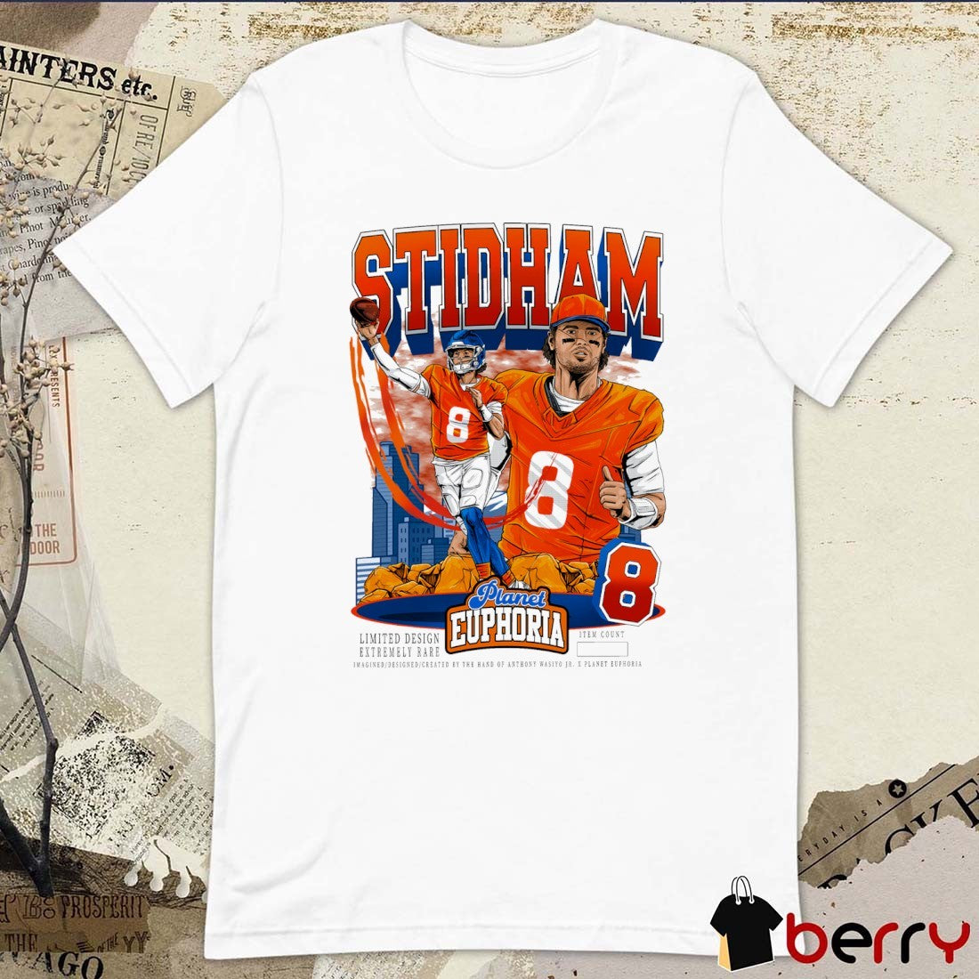 Jarrett Stidham Denver Broncos NFL Planet Euphoria Art t-shirt