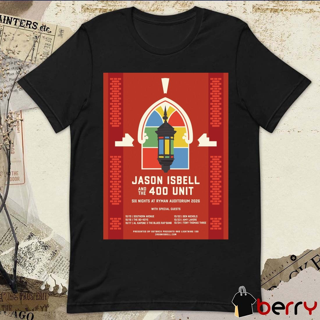 Jason Isbell and the 400 Unit Ryman Auditorium in Nashville, TN 2026 Poster t-shirt