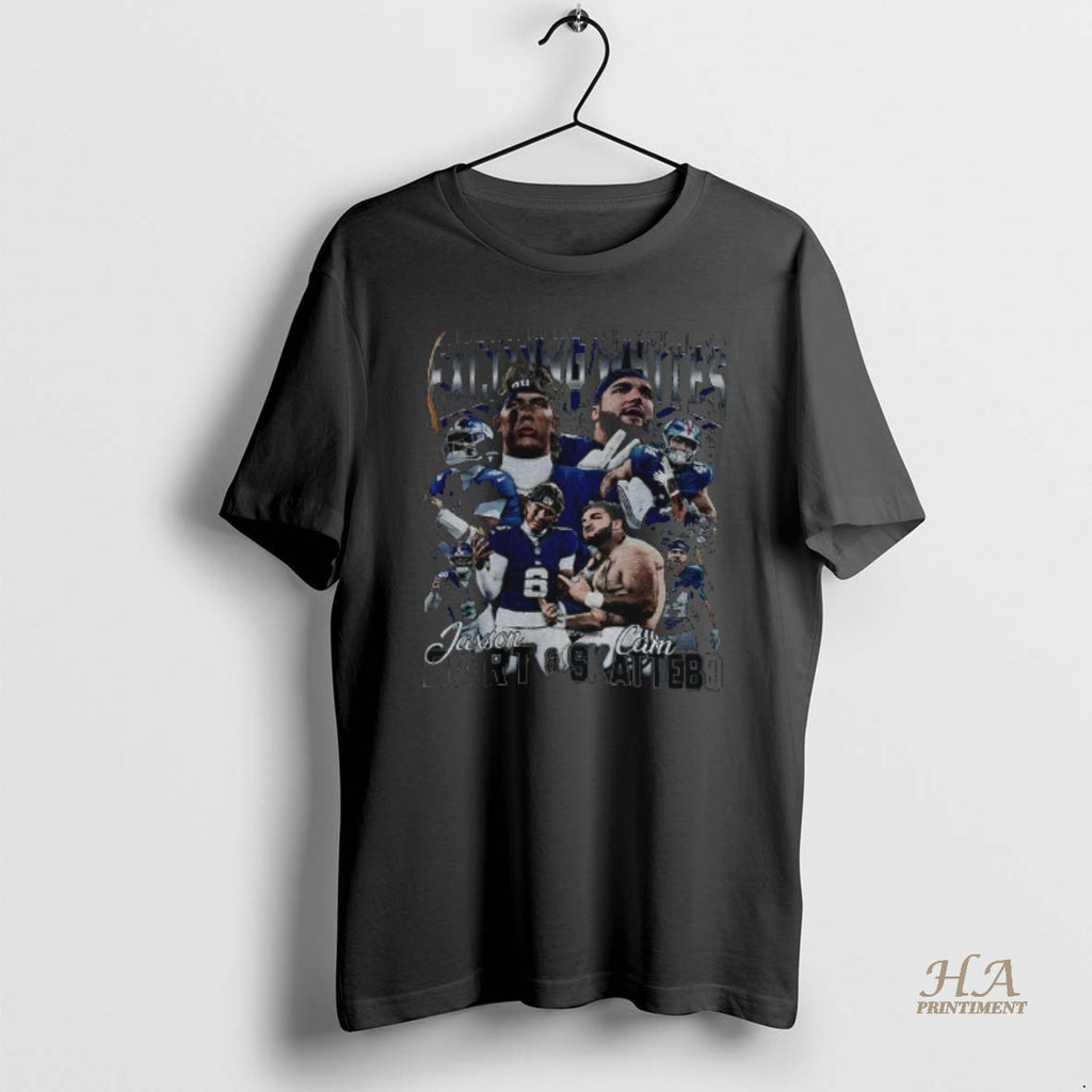 Official Jaxson Dart And Cam Skattebo Step Exciting White New York Football Retro T-Shirts, Hoodie, Sweatshirt