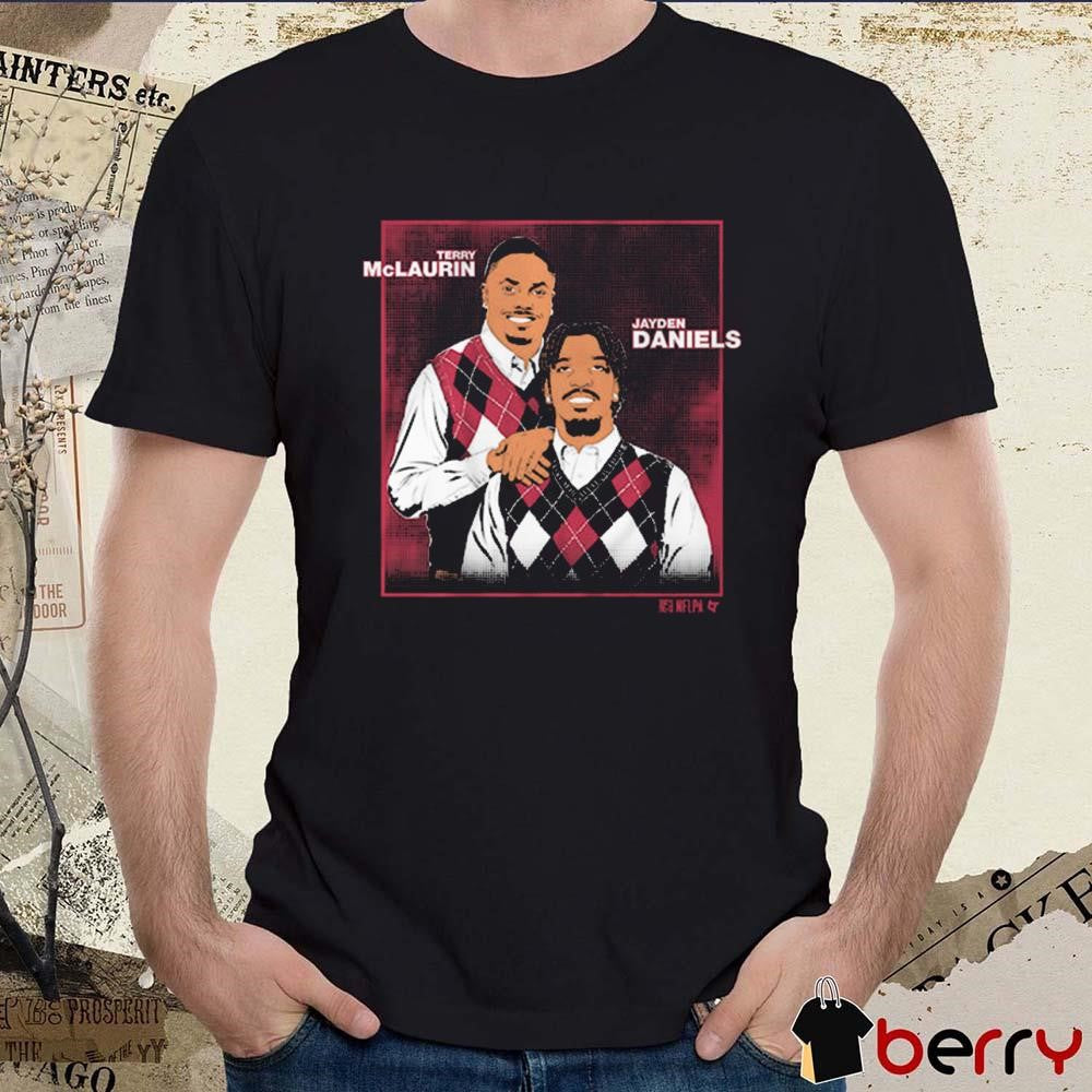 Jayden Daniels And Terry McLaurin Family Portrait Washington Commanders NFL Painting t-shirt