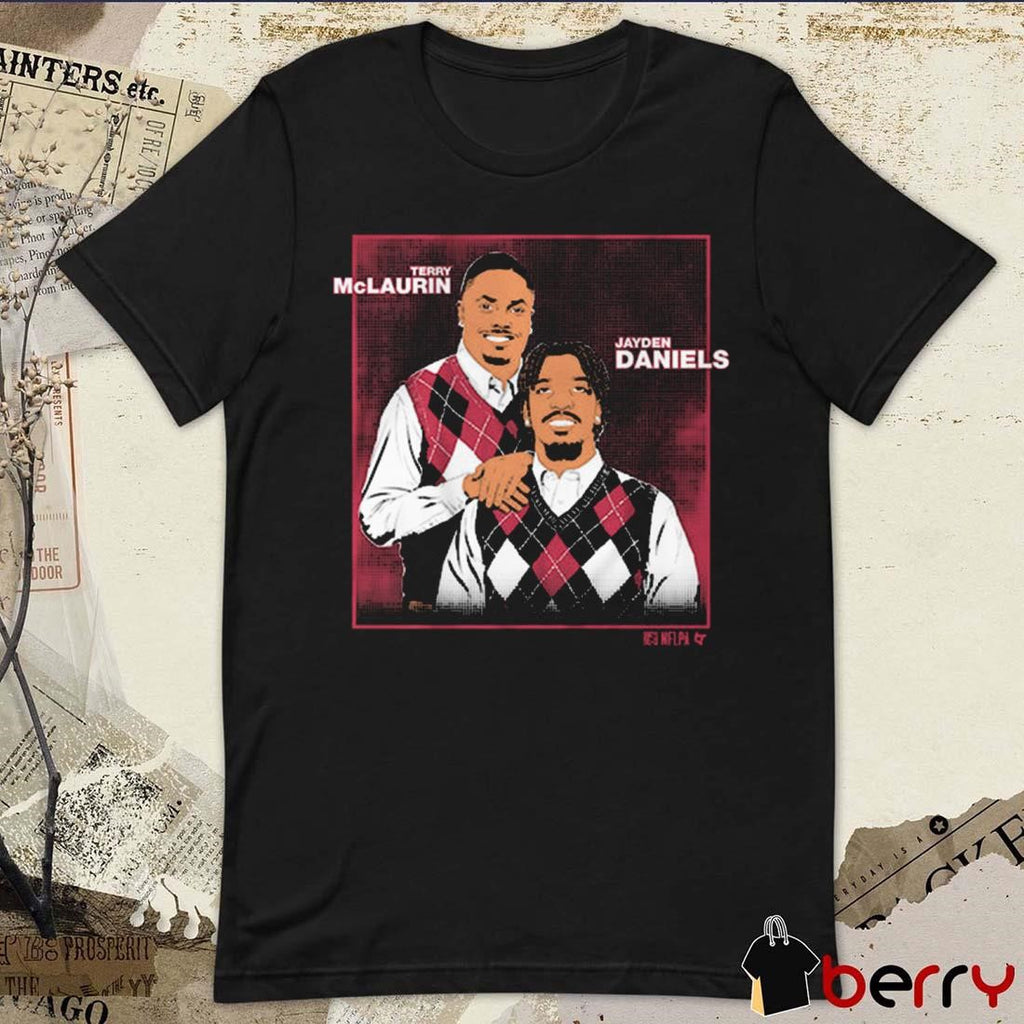 Jayden Daniels And Terry McLaurin Family Portrait Washington Commanders NFL Painting t-shirt