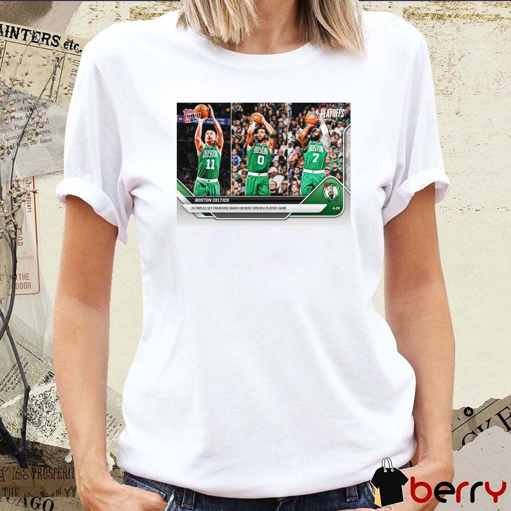 Jayson Tatum Jaylen Brown Kristaps Boston Celtics 2025-26 NBA Topps NOW Poster t-shirt