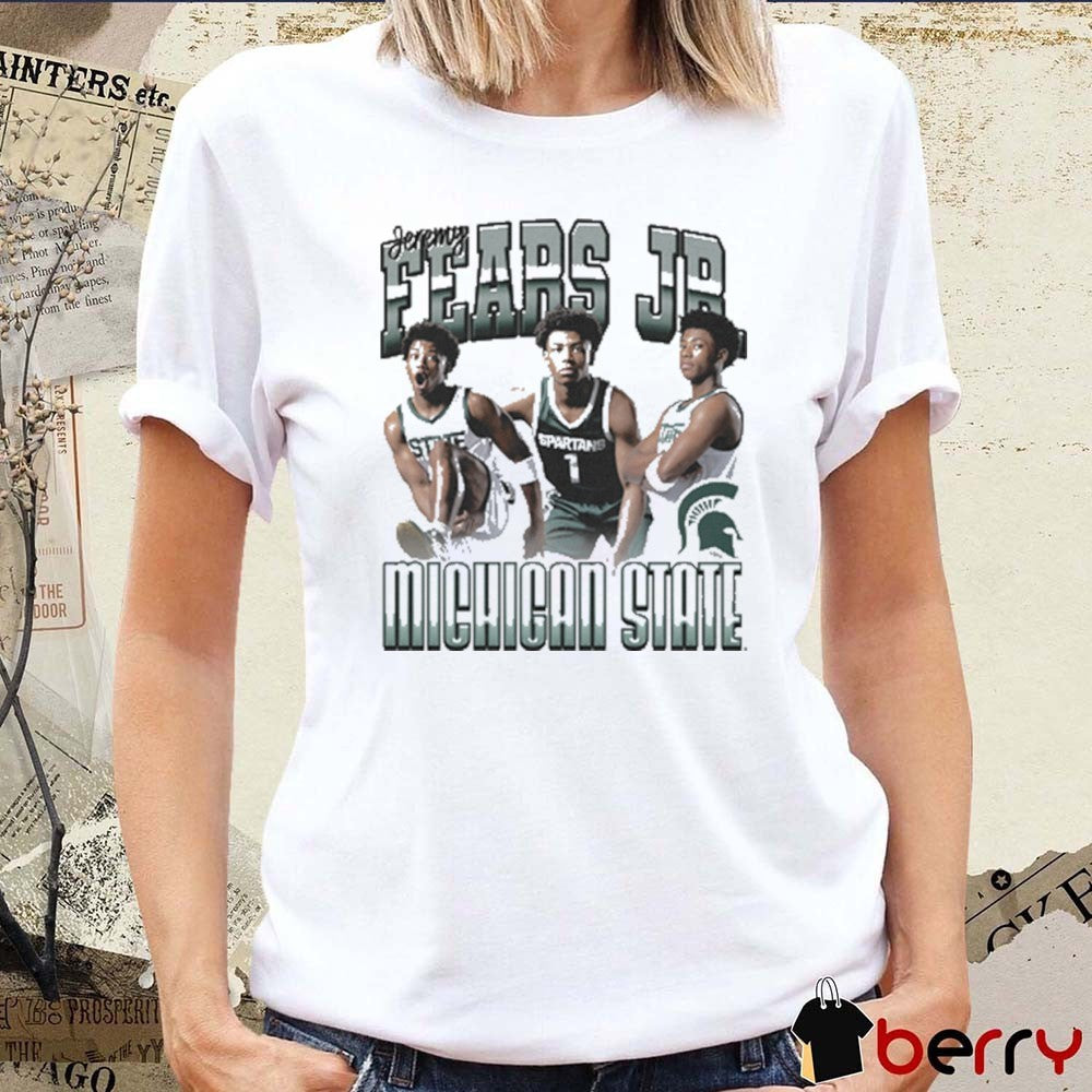 Jeremy Fears Jr. Michigan State Spartans basketball NCAA 90s Painting t-shirt