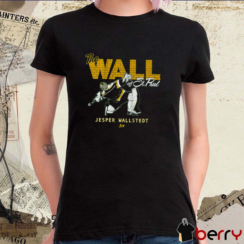 Jesper Wallstedt The Wall of St. Paul Minnesota Wild Hockey t-shirt