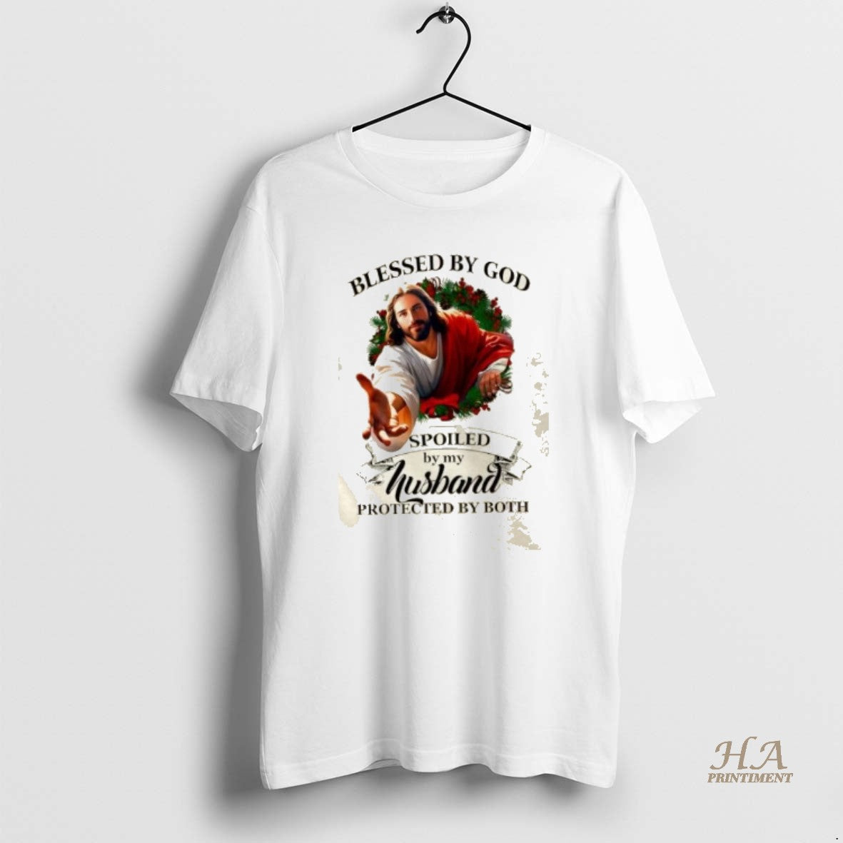 Official Jesus Blessed By God Spoiled By My Husband Protected By Both T-Shirts, Hoodie, Sweatshirt | InkNestWear.com