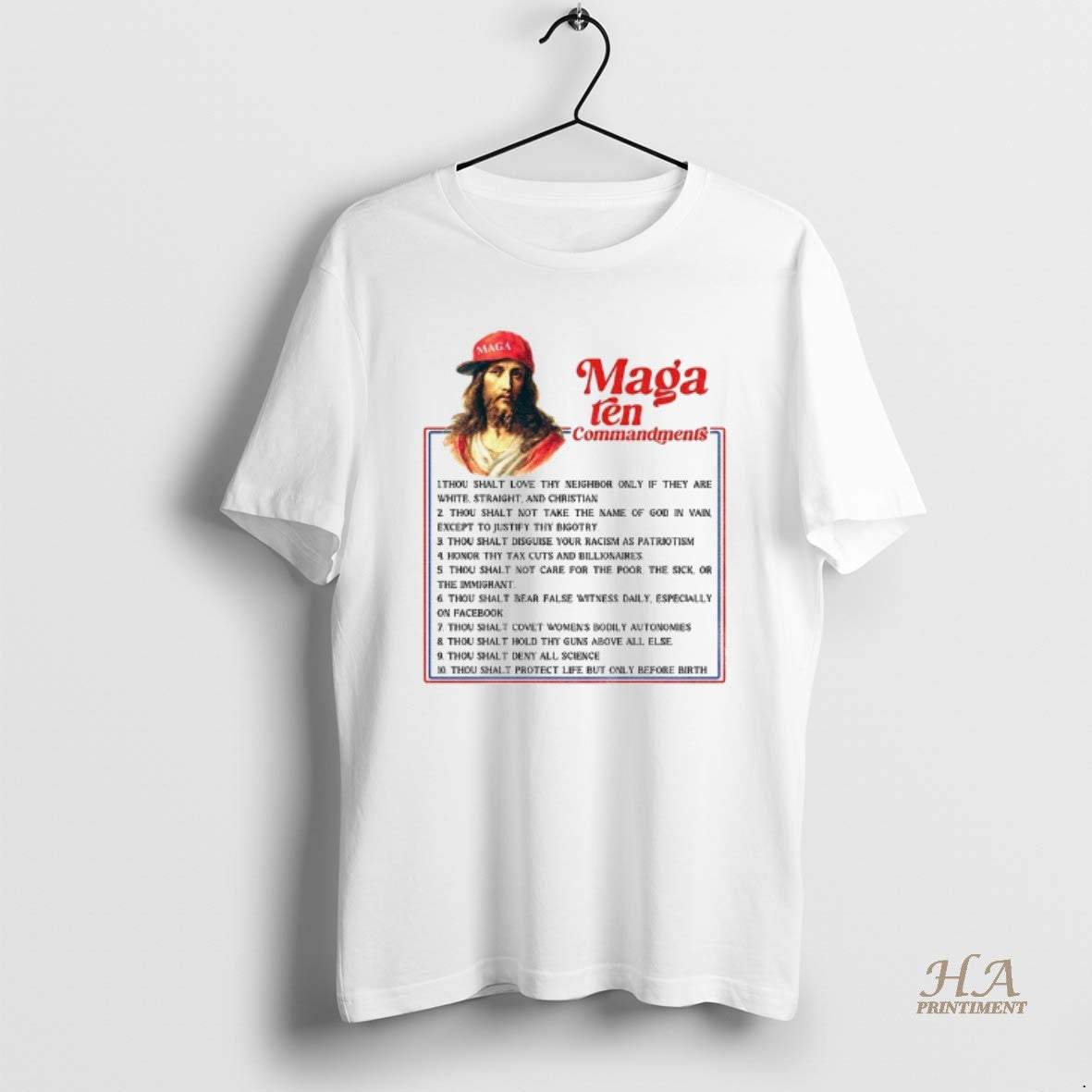 Official Jesus Maga Ten Commandments Anti Christian Hypocrisy Fuck Maga Anti Trump Fascism T-Shirts, Hoodie, Sweatshirt