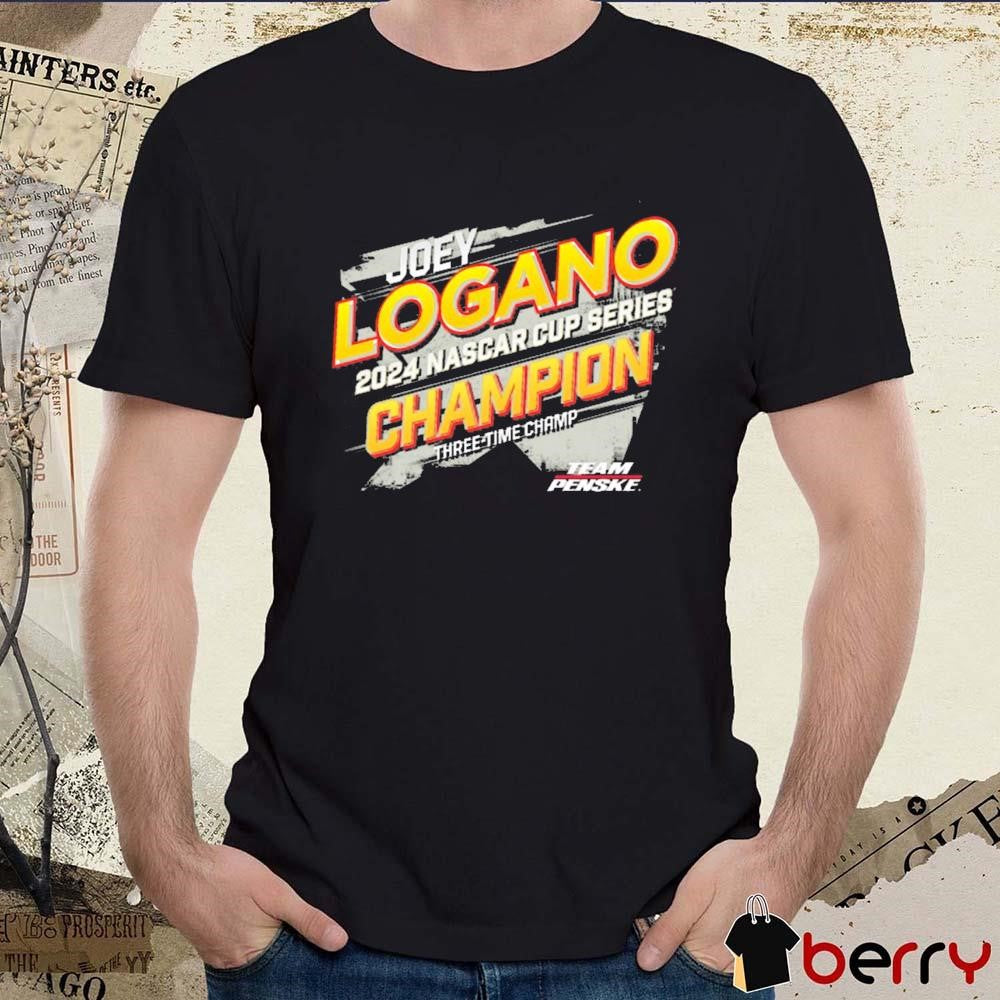 Joey Logano Team Penske 2024 NASCAR Cup Series Champion Three-Time Champ Vintage t-shirt