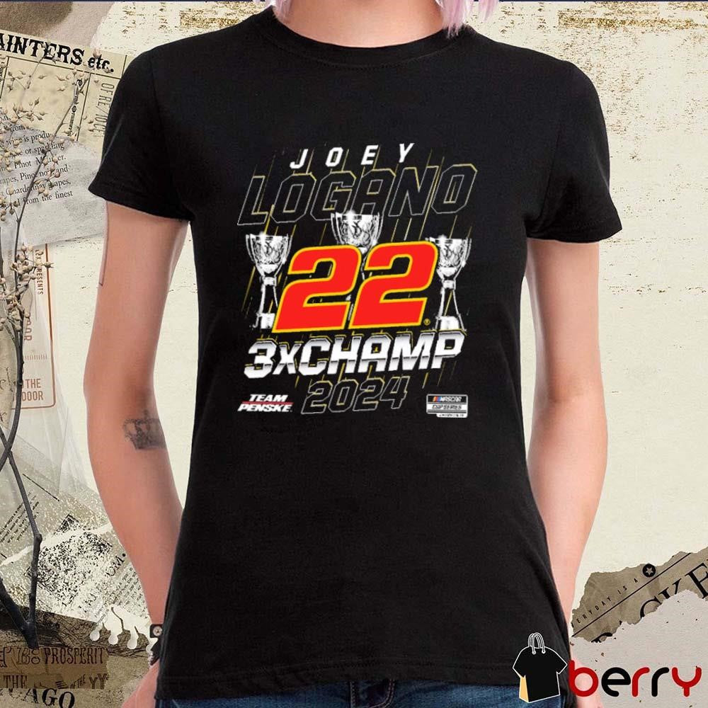 Joey Logano Team Penske Three-Time NASCAR Cup Series Champion Car t-shirt