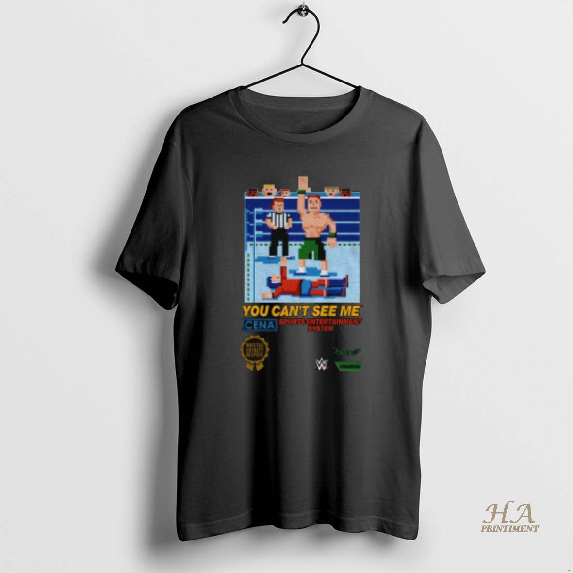 Official John Cena Retro 8 Bit Boxy You Cant See Me T-Shirts, Hoodie, Sweatshirt | InkNestWear.com