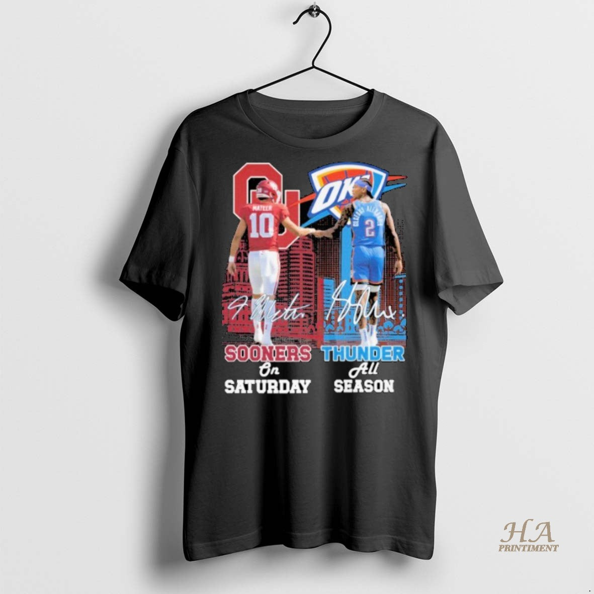 Official John Mateer And Shai Gilgeous Alexander Oklahoma Sooners On Oklahoma City Thunder Thunder All T-Shirts, Hoodie,...