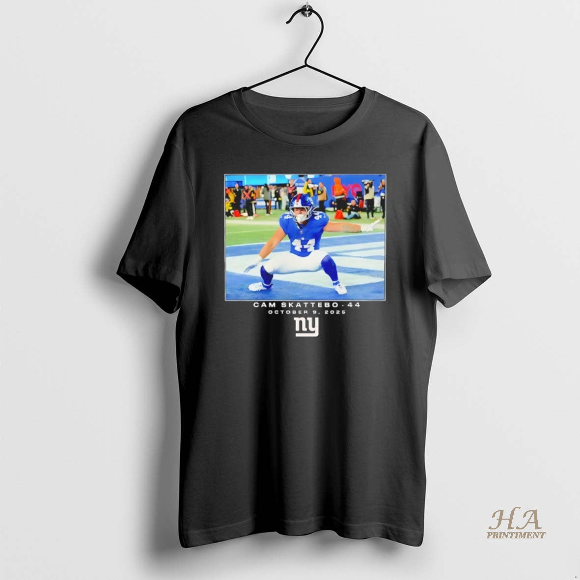Official John Michael Schmitz Wearing Cam Skattobo 44 Giants October 9 2025 Moment T-Shirts, Hoodie, Sweatshirt