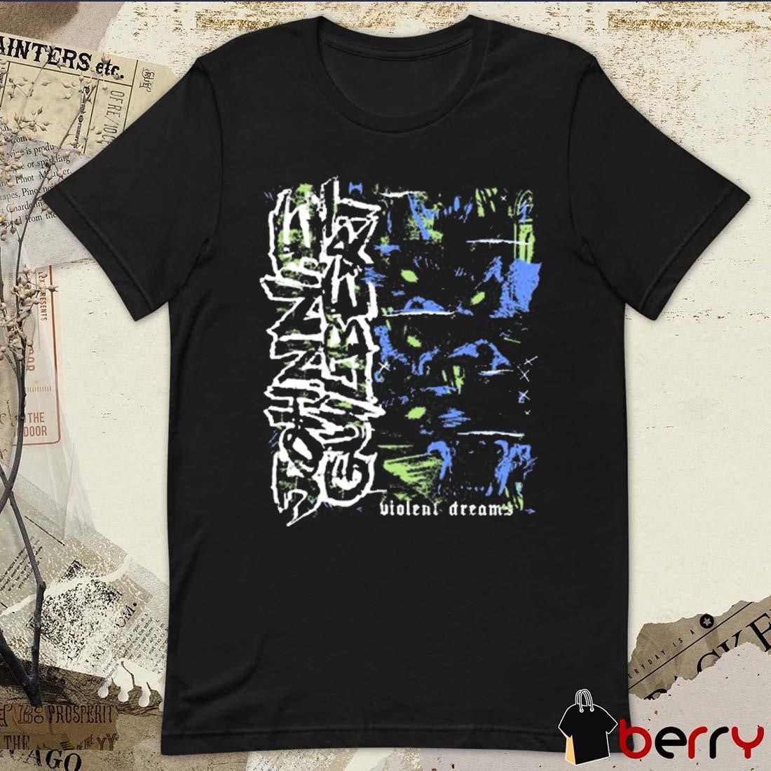 Johnnieguilbert Violent Dream Wolf Blue Green t-shirt