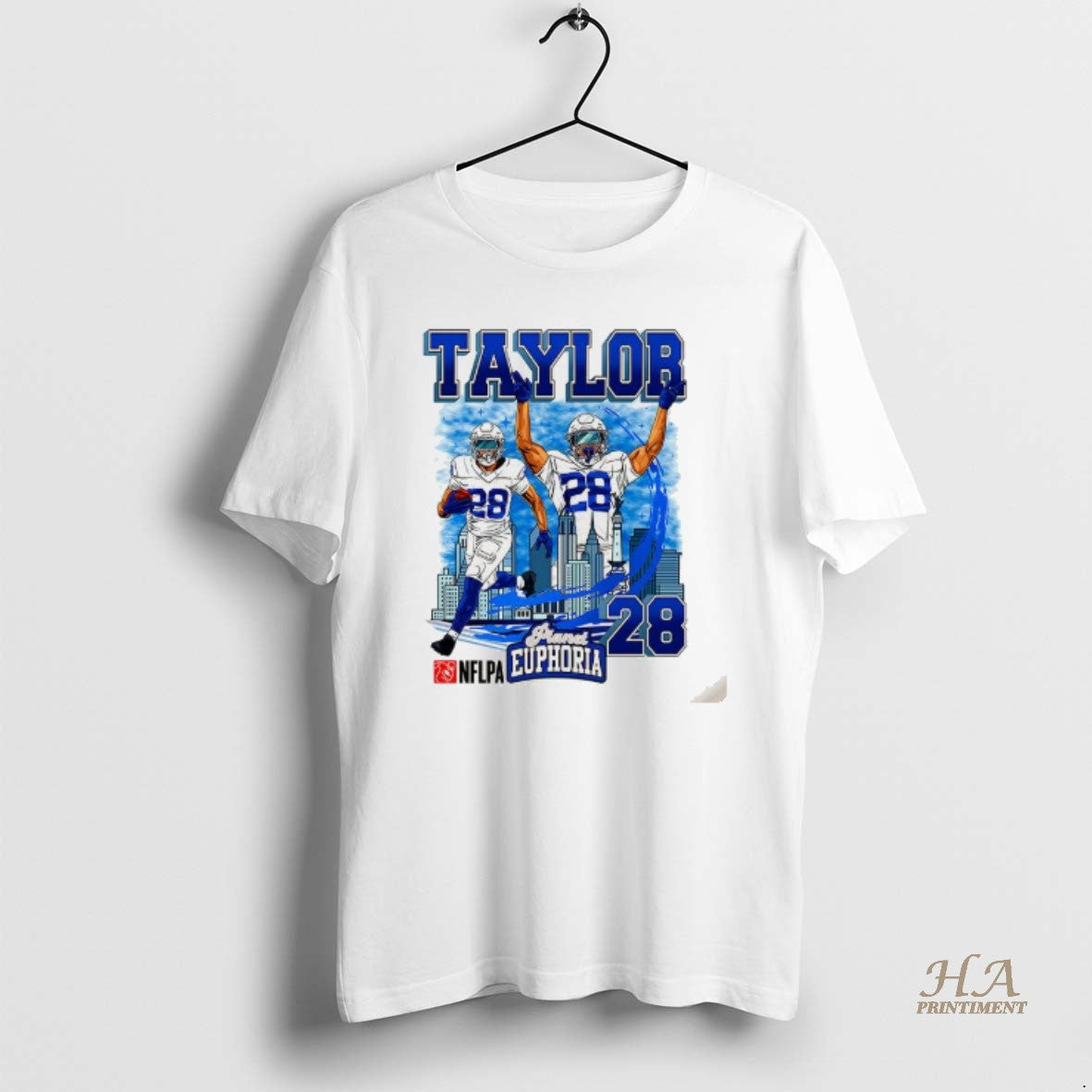 Official Jonathan Taylor Indianapolis Colts Football Number 28 Skyline Cartoon T-Shirts, Hoodie, Sweatshirt | InkNestWear.com