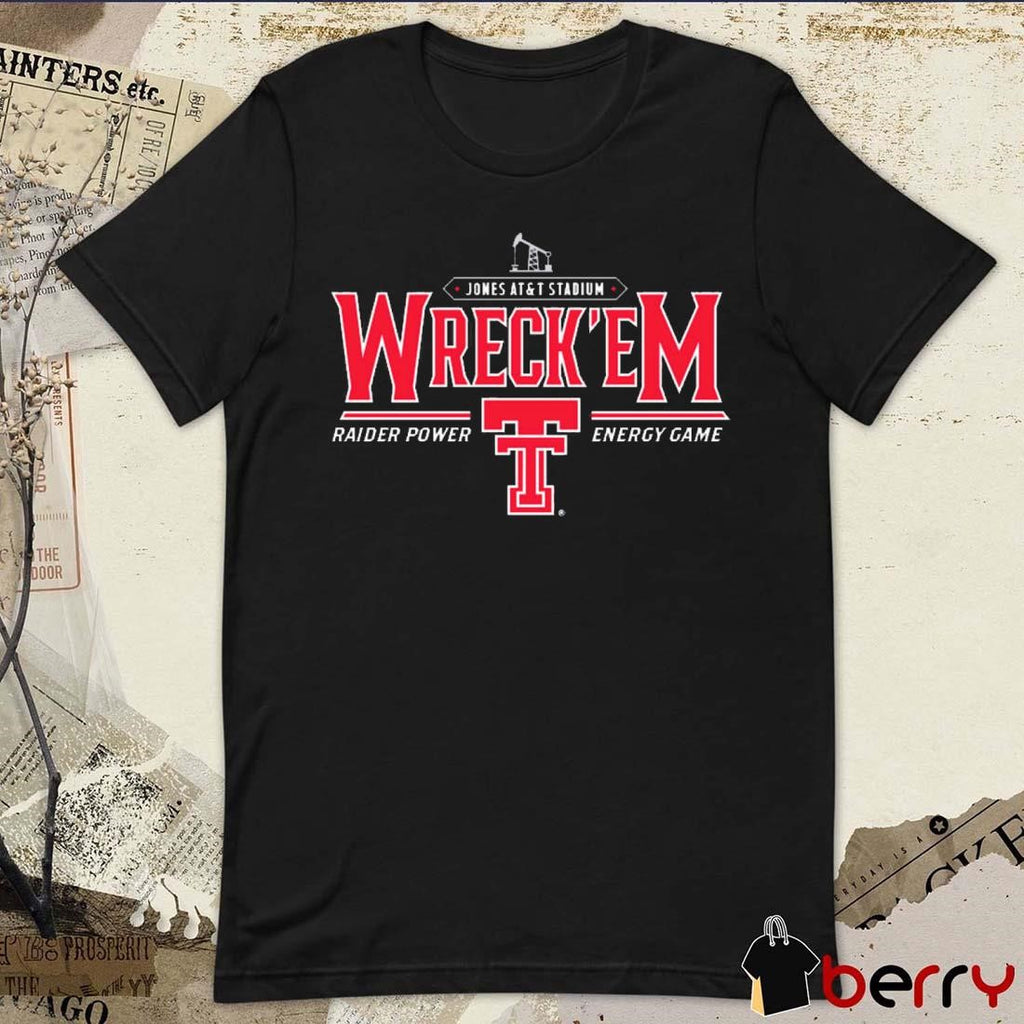 Jones AT&T Stadium Wreck’Em Texas Tech vs. Arizona State 2024 Raider Power Energy Game t-shirt