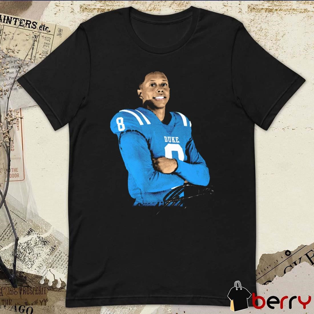 Jordan Moore #8 Duke Blue Devils Portrait Signature t-shirt