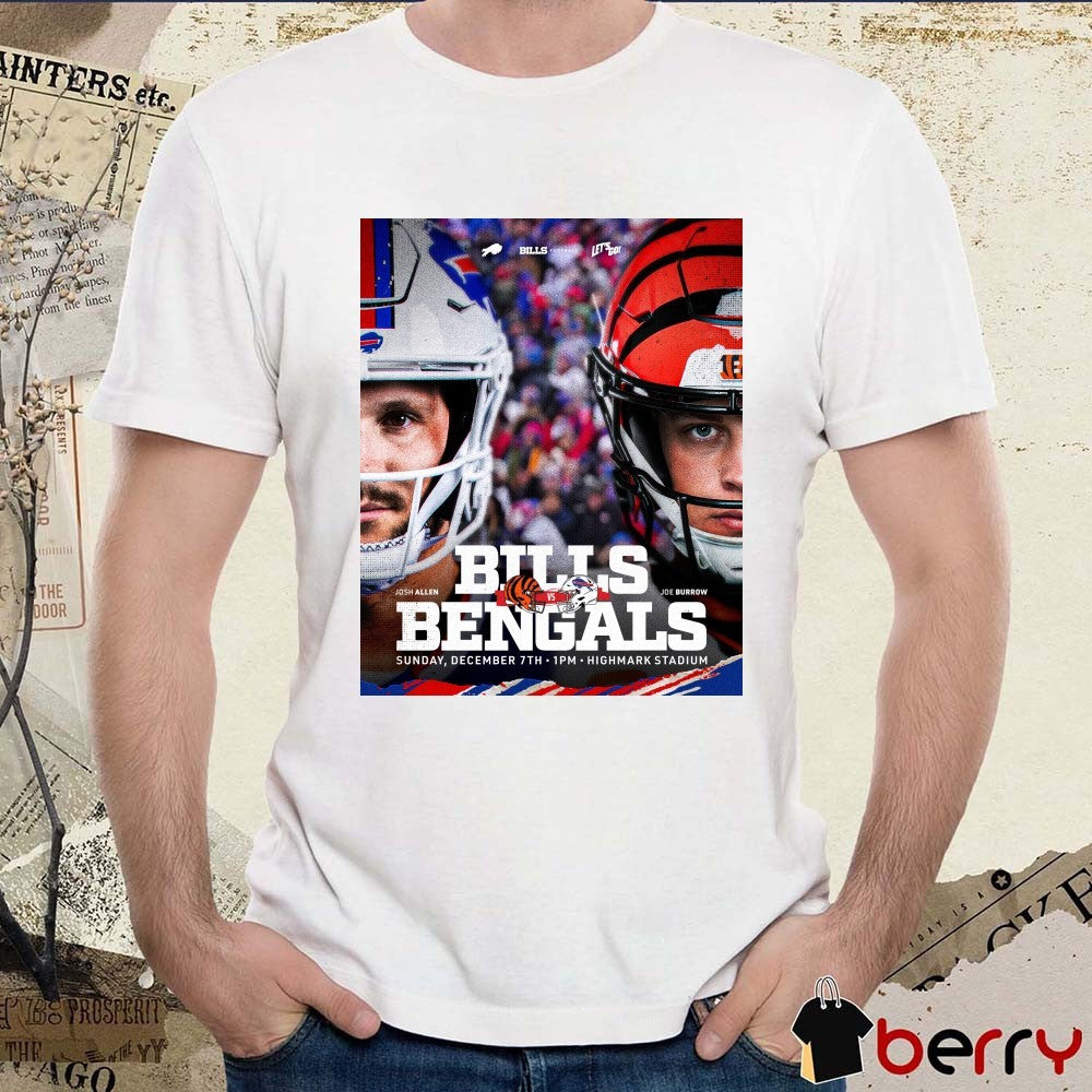 Josh Allen Buffalo Bills Vs Joe Burrow Cincinnati Bengals December 7th 2025 Highmark Stadium Poster t-shirt