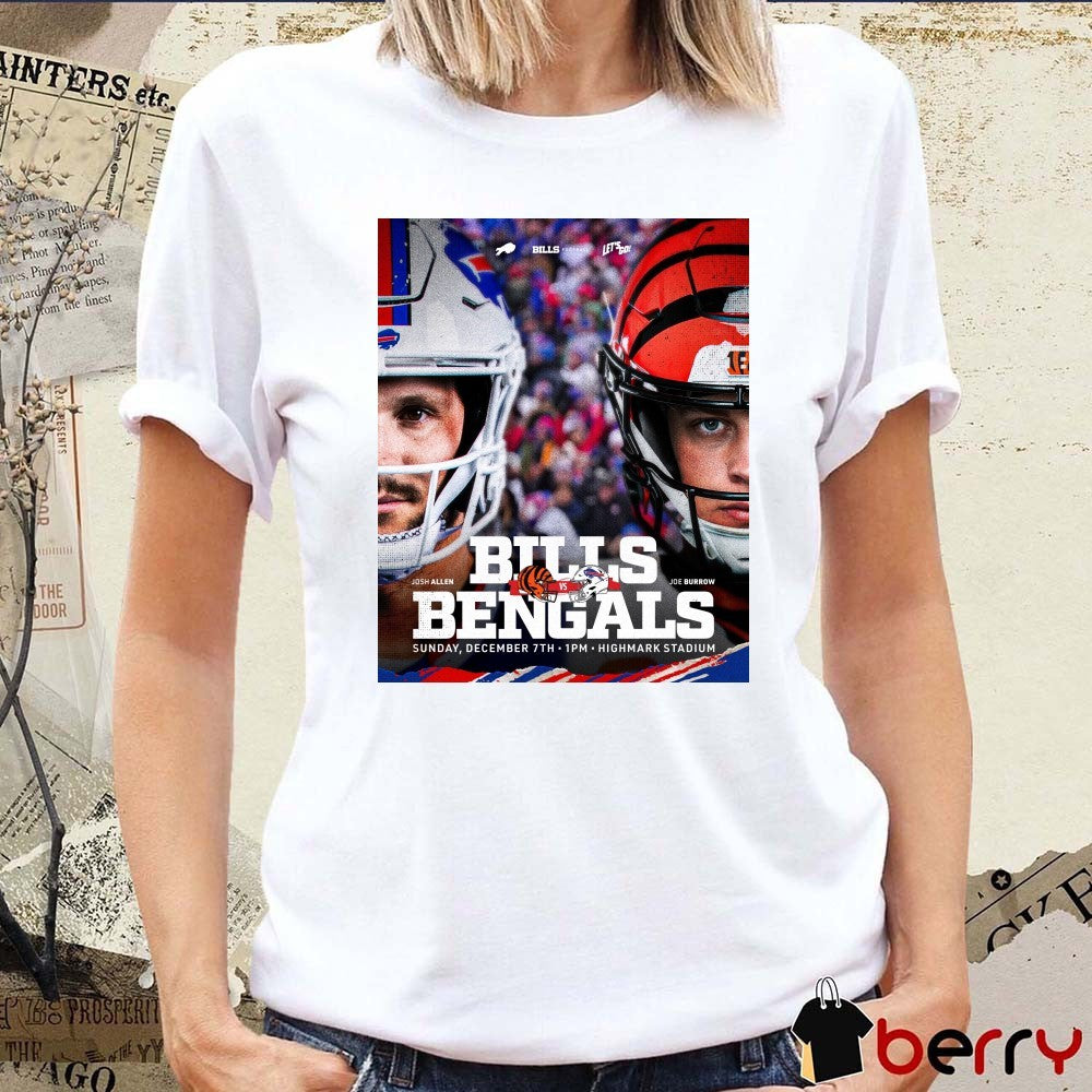 Josh Allen Buffalo Bills Vs Joe Burrow Cincinnati Bengals December 7th 2025 Highmark Stadium Poster t-shirt
